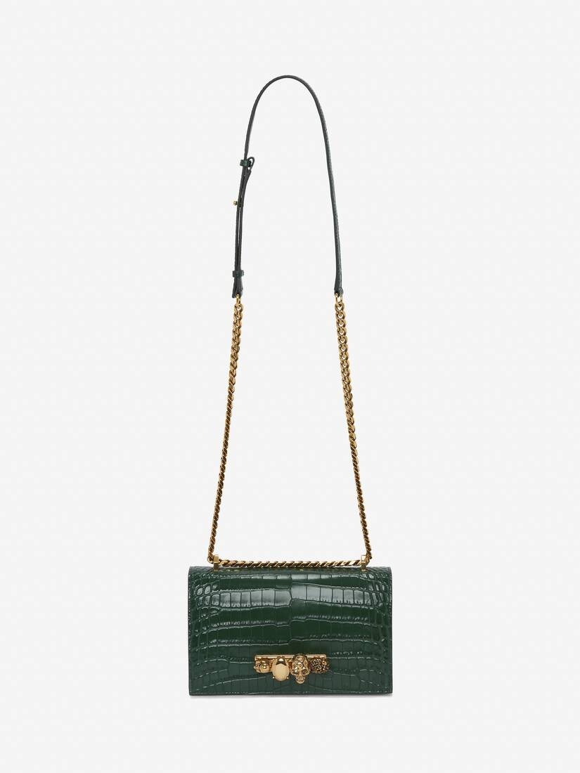 Women's Jewelled Satchel in Emerald - 5