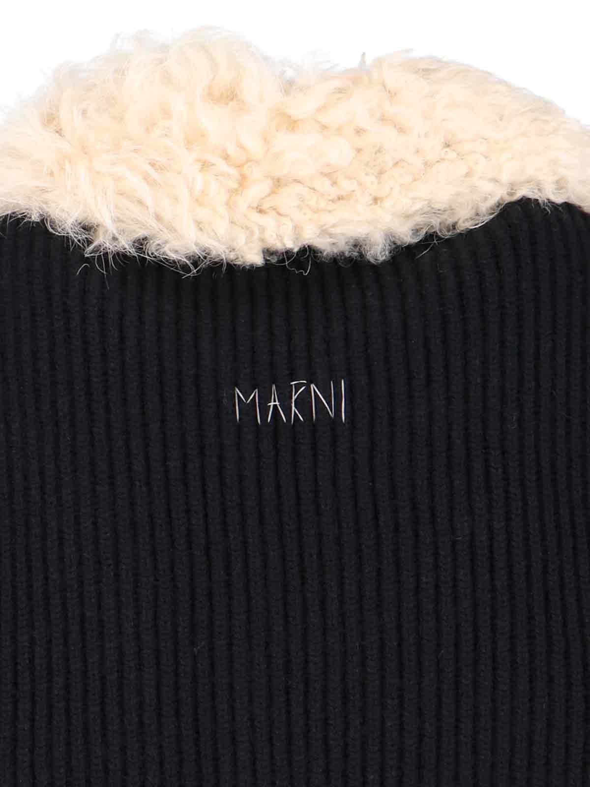 CARDIGAN WITH SHEEPSKIN COLLAR - 3