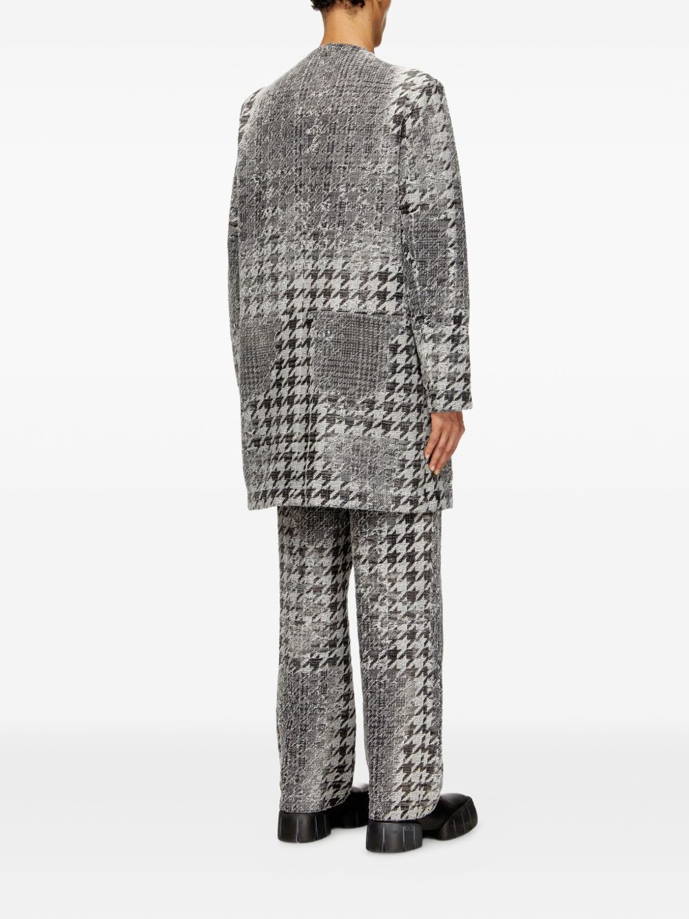 jacquard denim coat - 4