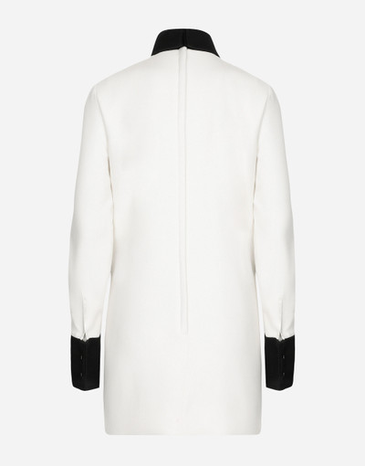 Dolce & Gabbana Short woolen dress with satin details outlook