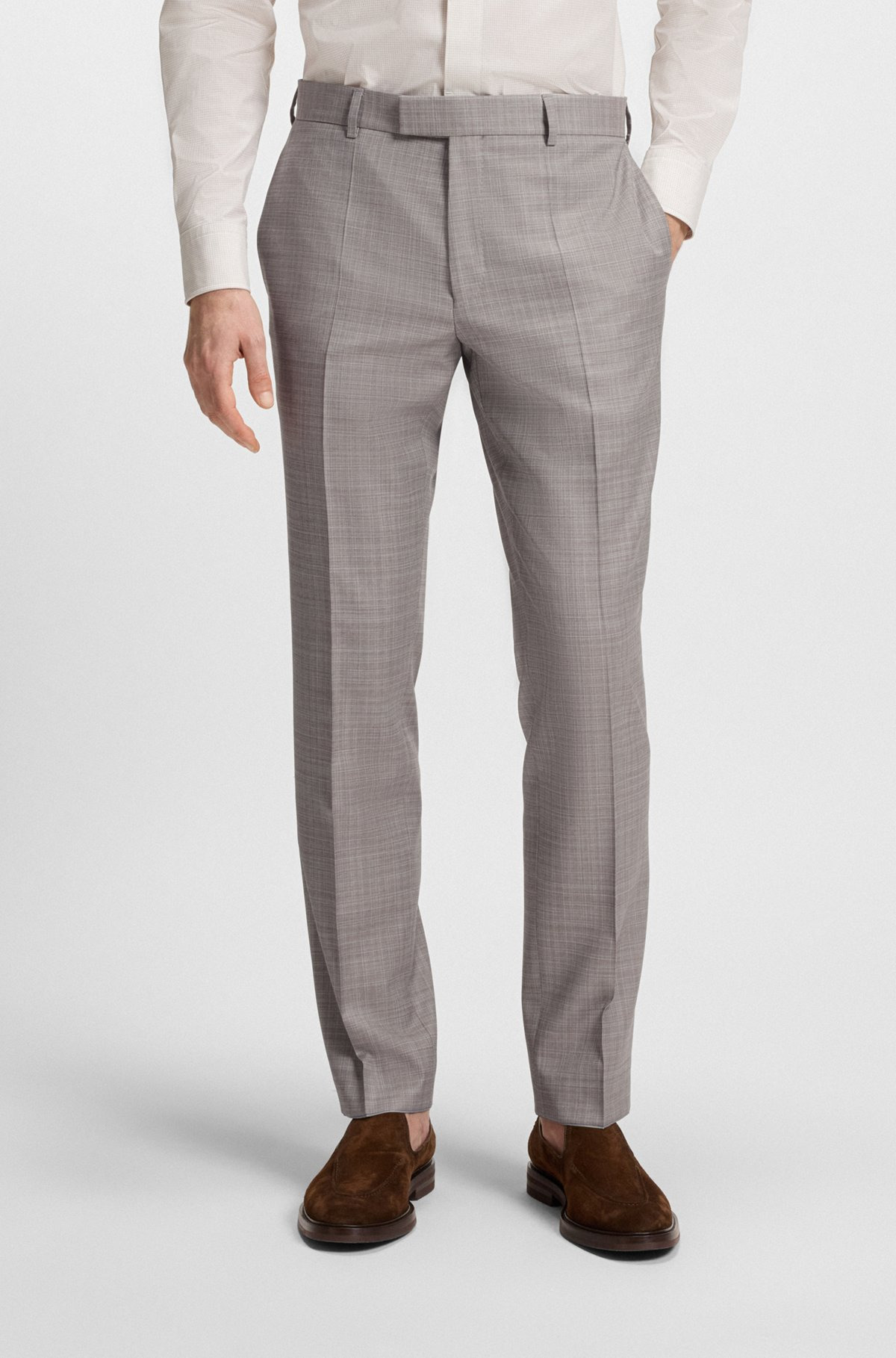 REGULAR-FIT SUIT IN CHECKED WOOL - 6