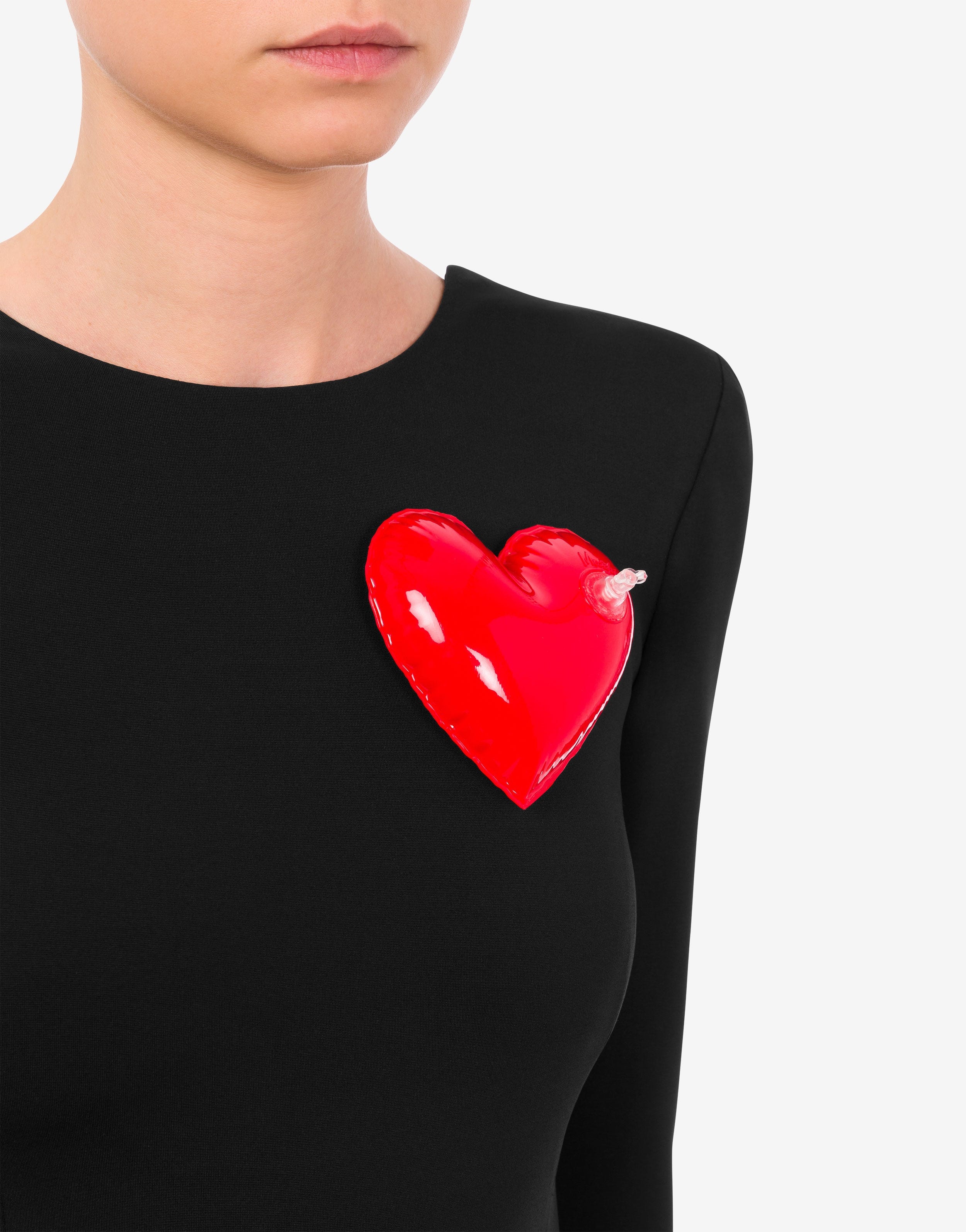 INFLATABLE HEART DOUBLE JERSEY DRESS - 4