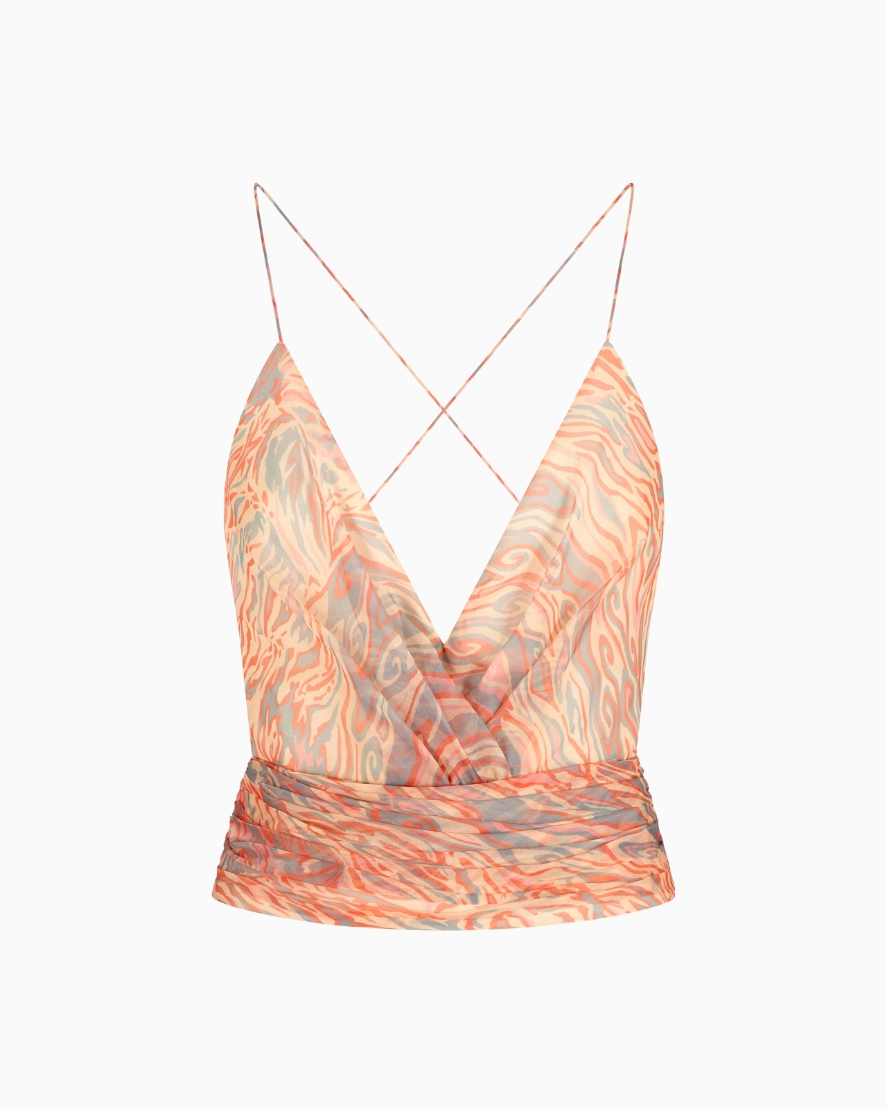 PRINTED SILK ORGANZA TOP - 1