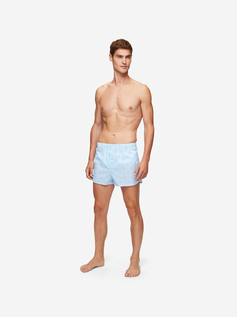 Men's Modern Fit Boxers Nelson 94 Cotton Batiste Blue - 7