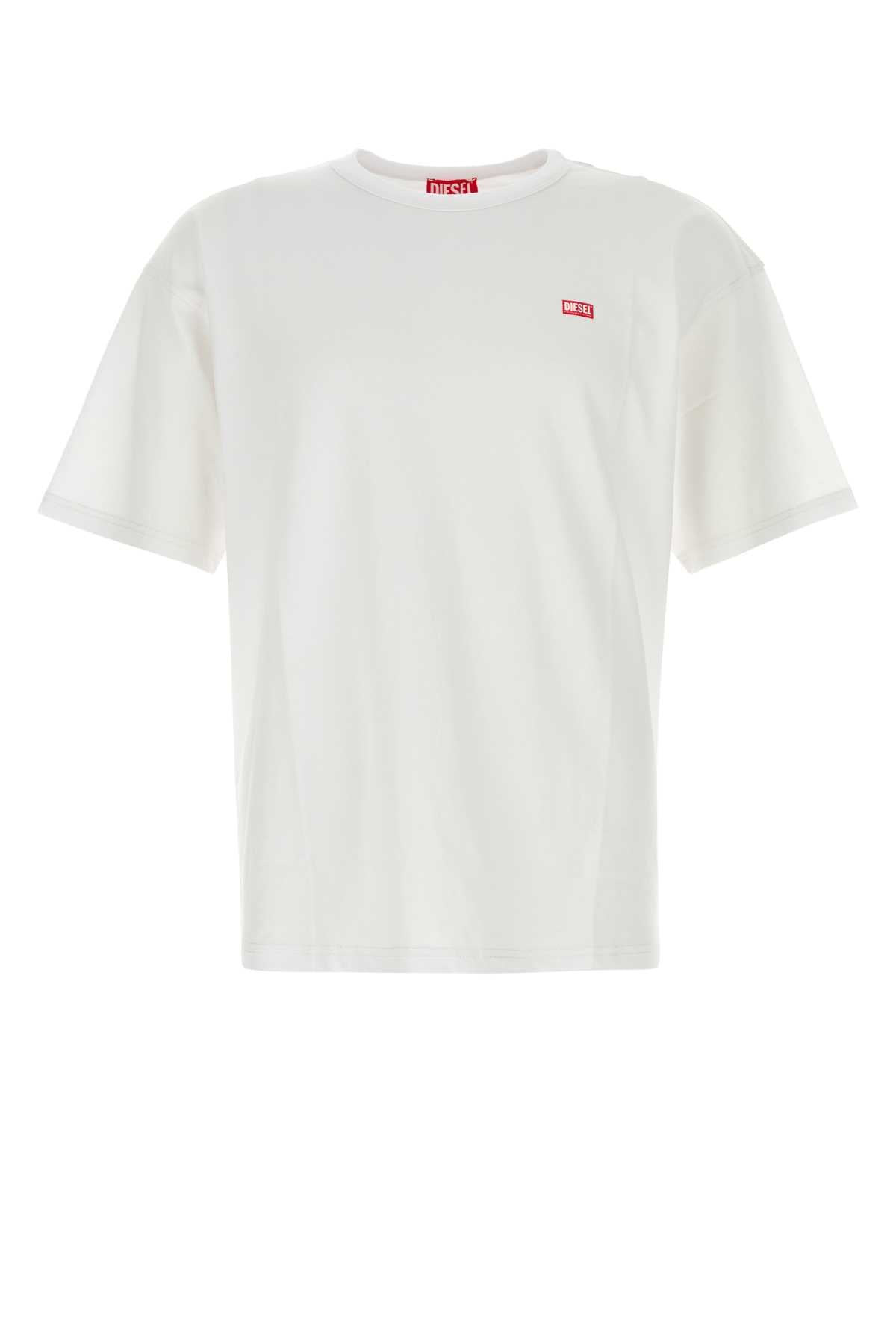 Diesel Men White Cotton T-Boxt-R30 T-Shirt - 1