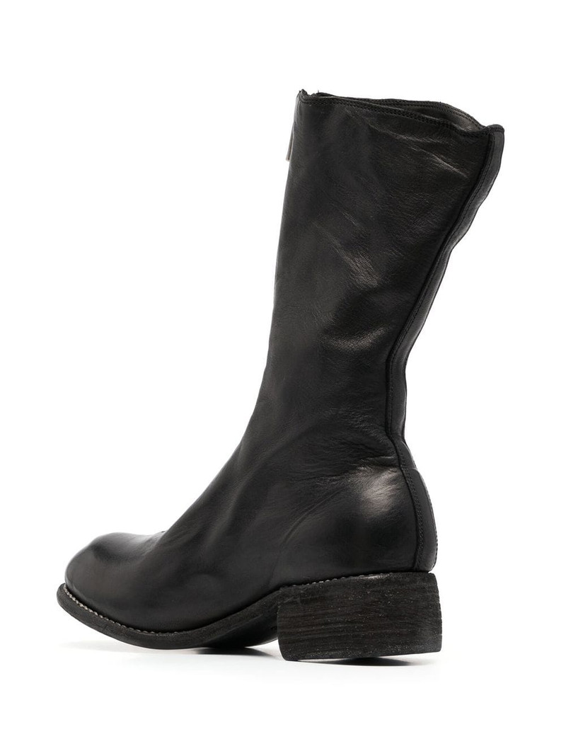 front-zip 45mm leather boots 3