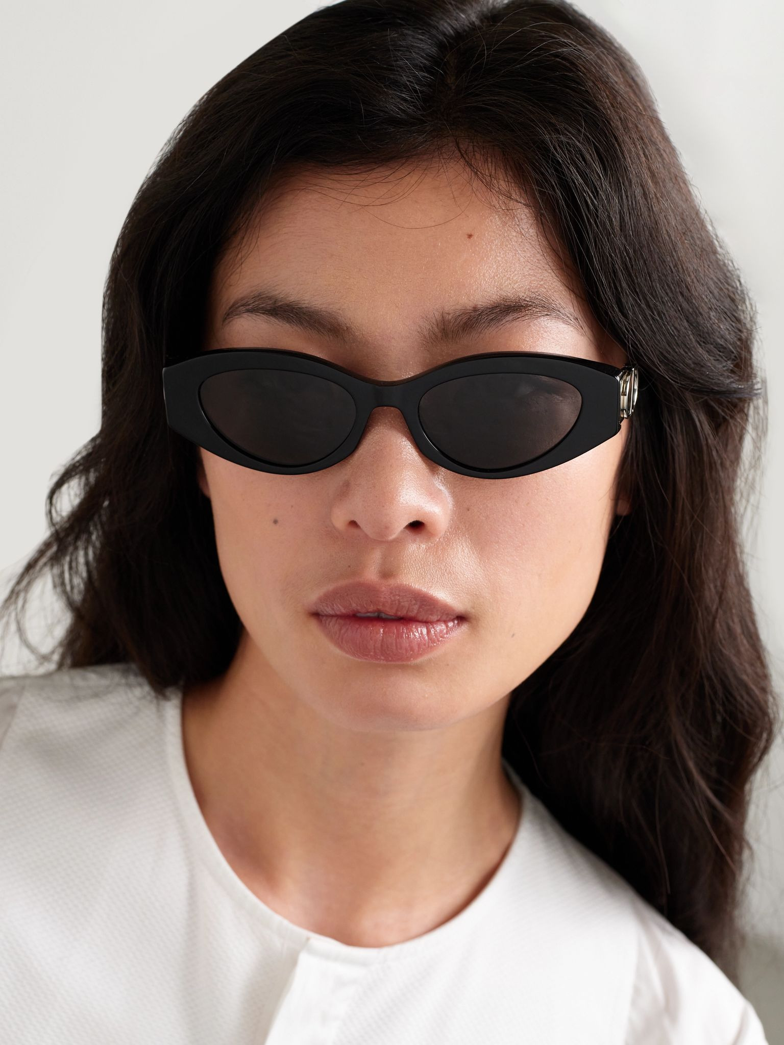 30Montaigne B6I cat-eye acetate and gold- and silver-tone sunglasses Gold - 2