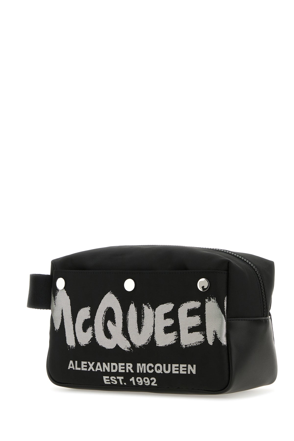 Black fabric McQueen Graffiti beauty case - 2