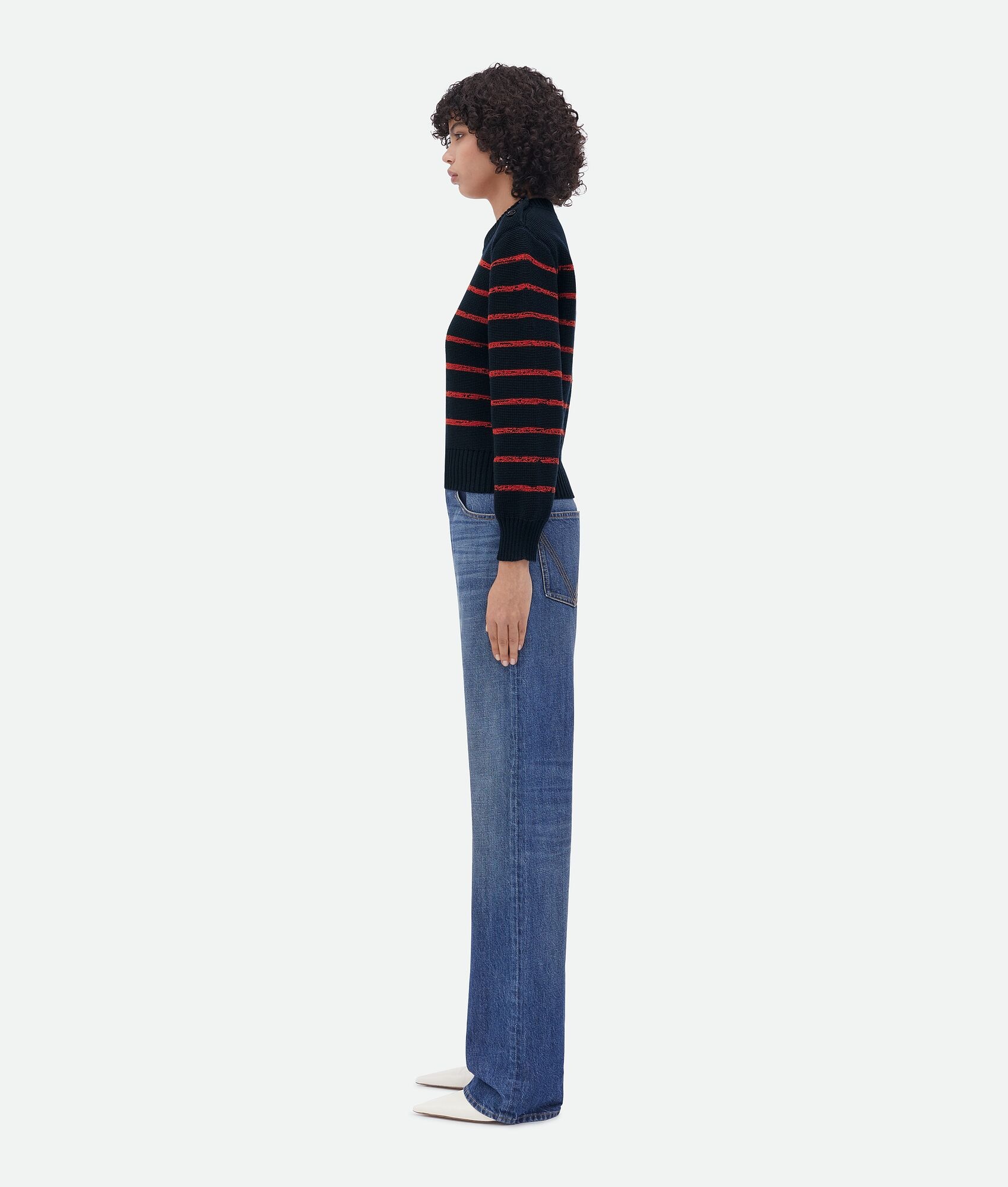 jacquard striped wool jumper - 2