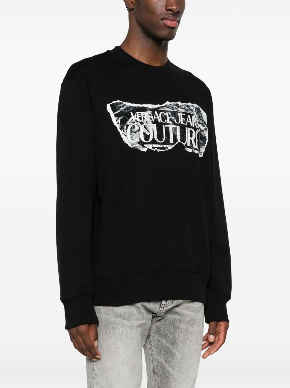 logo-print cotton sweatshirt - 3