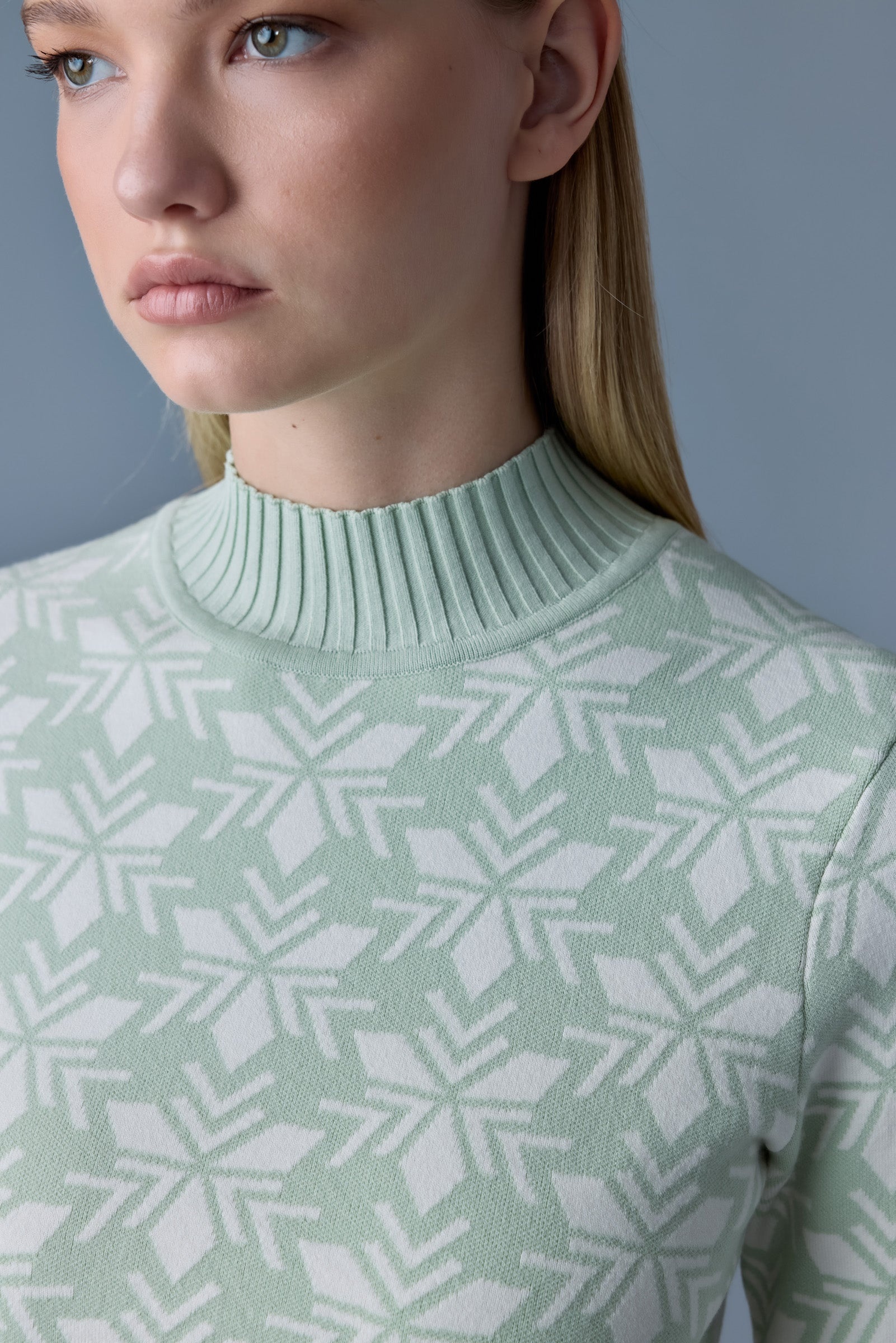 LAN-SF Snowflake Jacquard knit top - 5