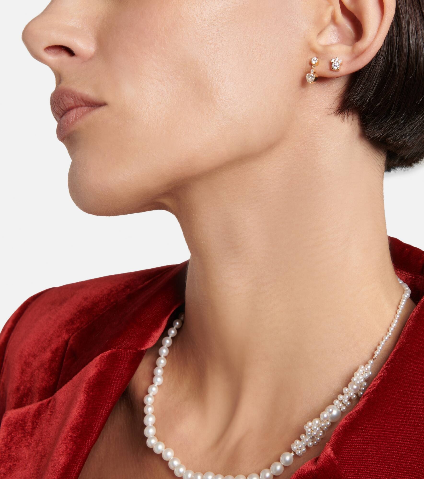 Chambre Diamant 18kt yellow gold single earring with diamonds - 5