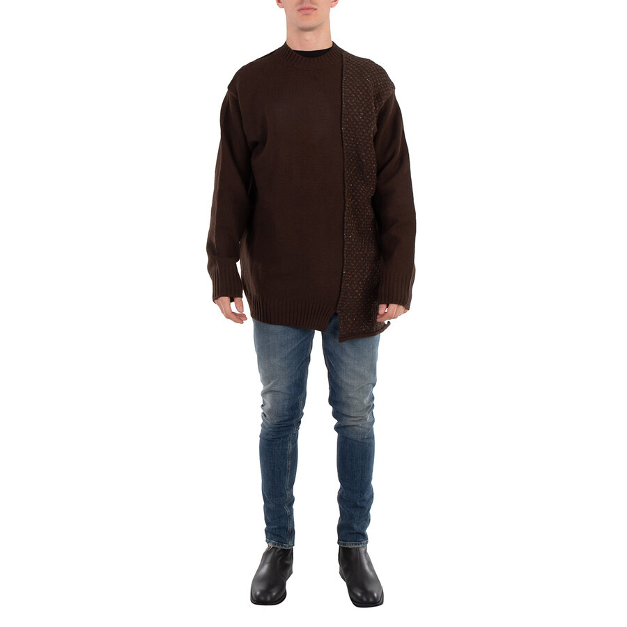 Yohji Yamamoto Men's Brown  Round Neck Knit Sweater, Brand Size 3 (Large) - 4