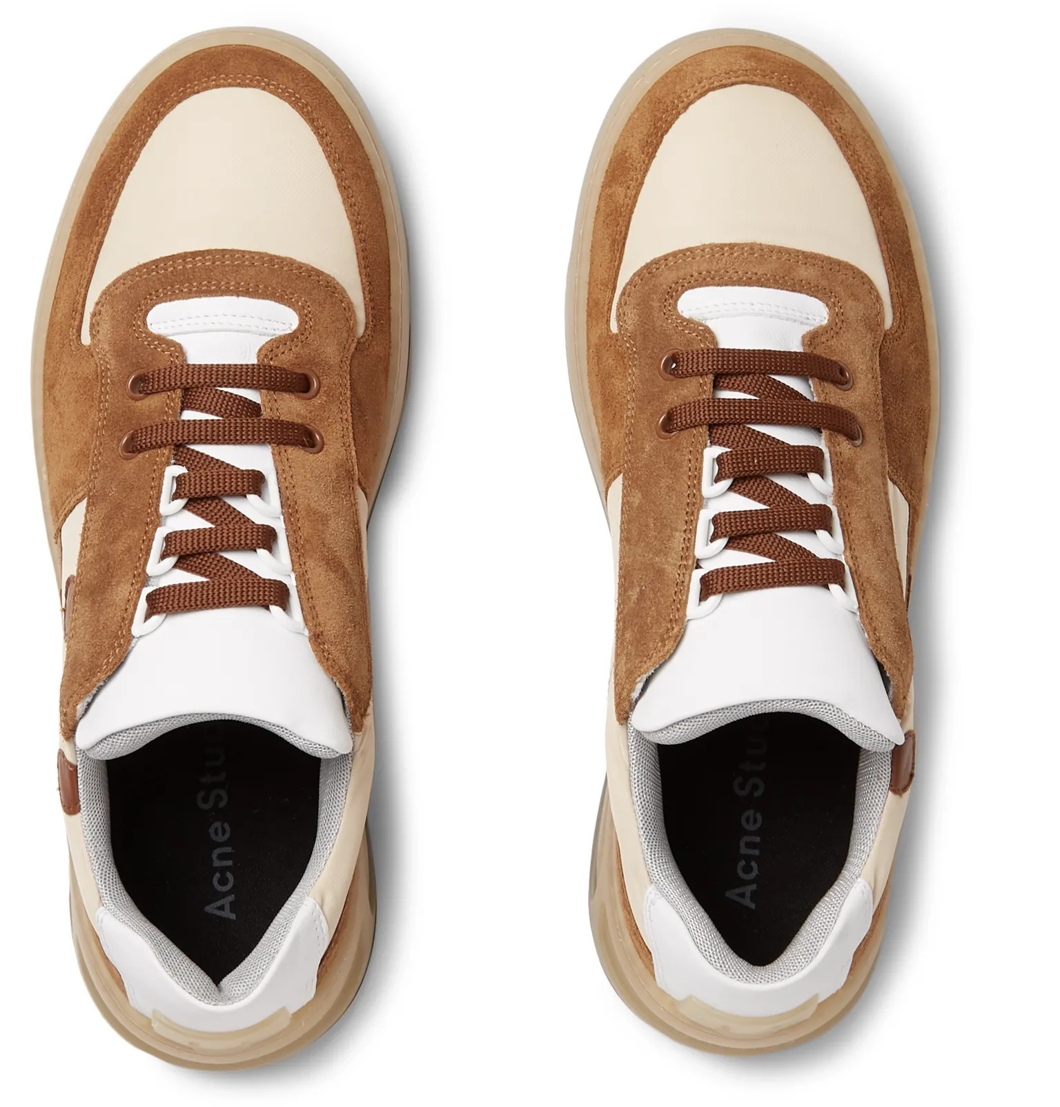 Leather-Trimmed Suede and Shell Sneakers - 16