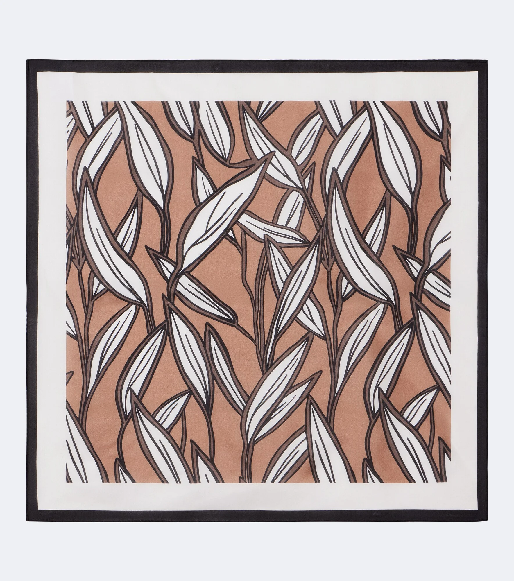 Printed silk twill scarf - 1