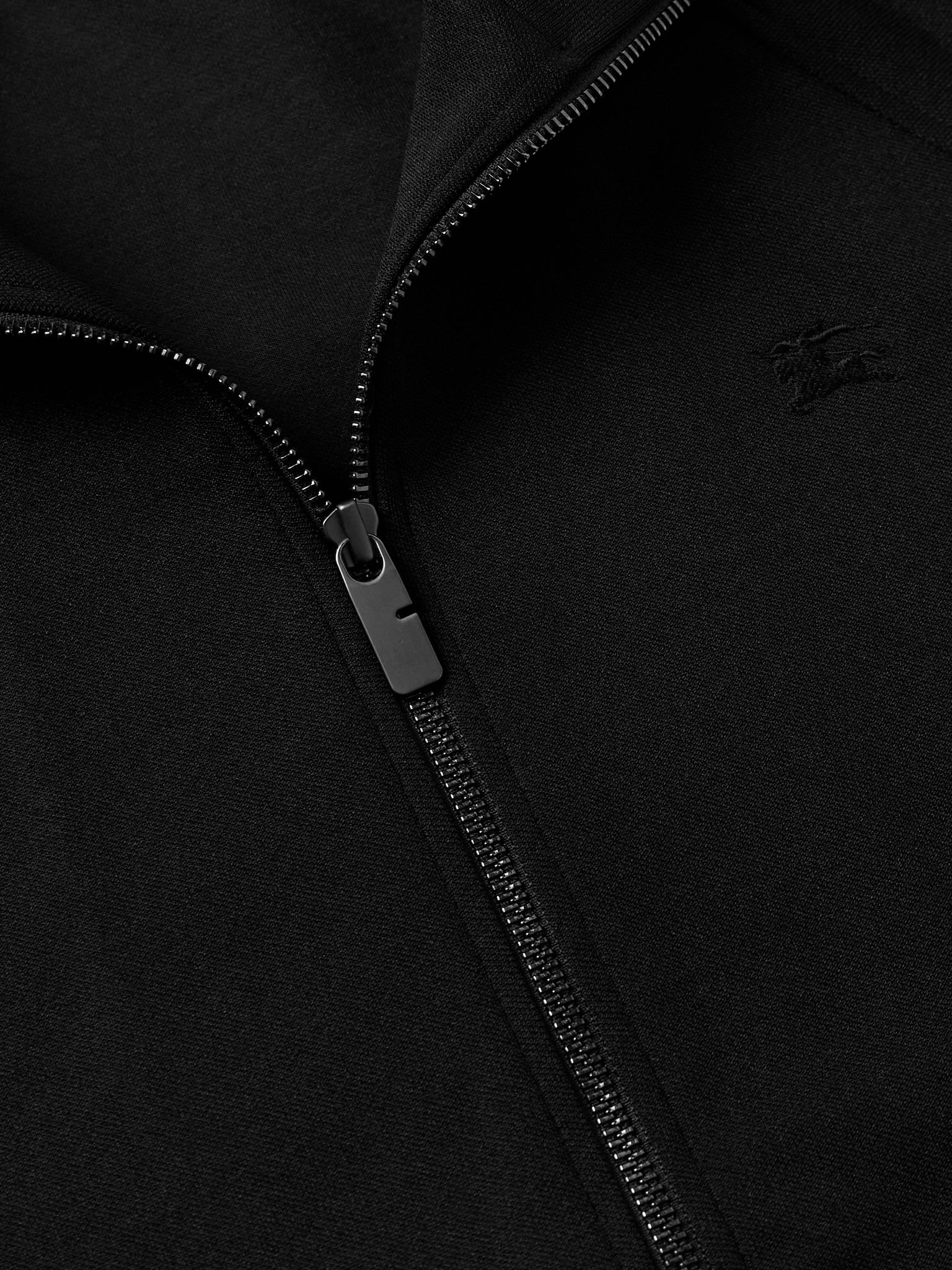 Checked Jacquard-Trimmed Logo-Embroidered Tech-Jersey Track Jacket Black - 4