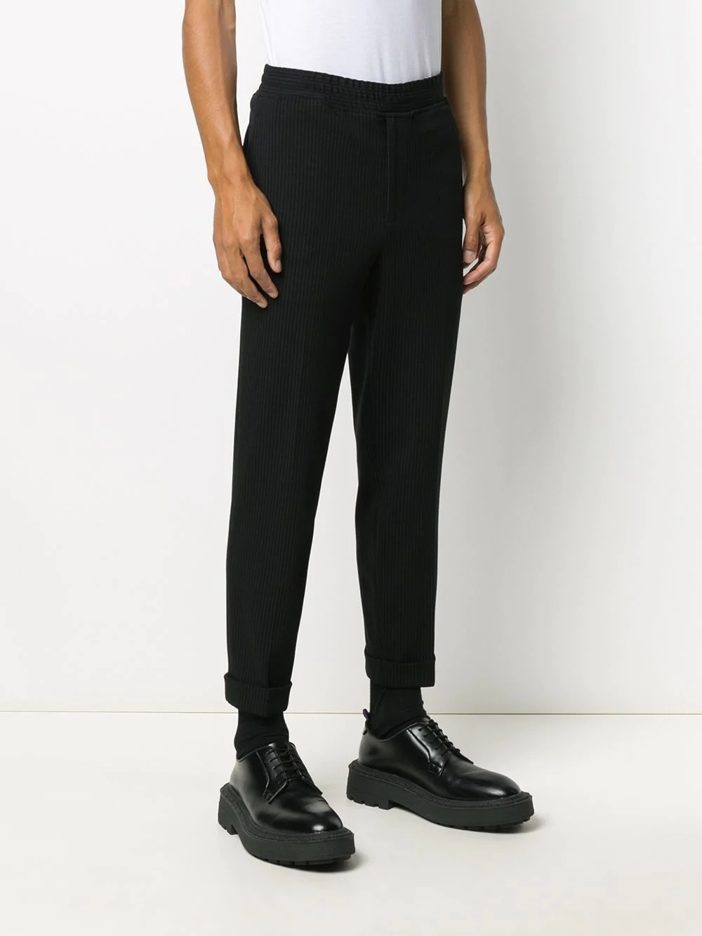 pinstriped cropped trousers - 3