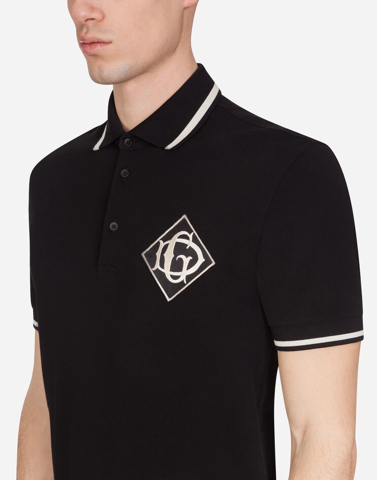 Cotton polo-shirt with DG logo - 4