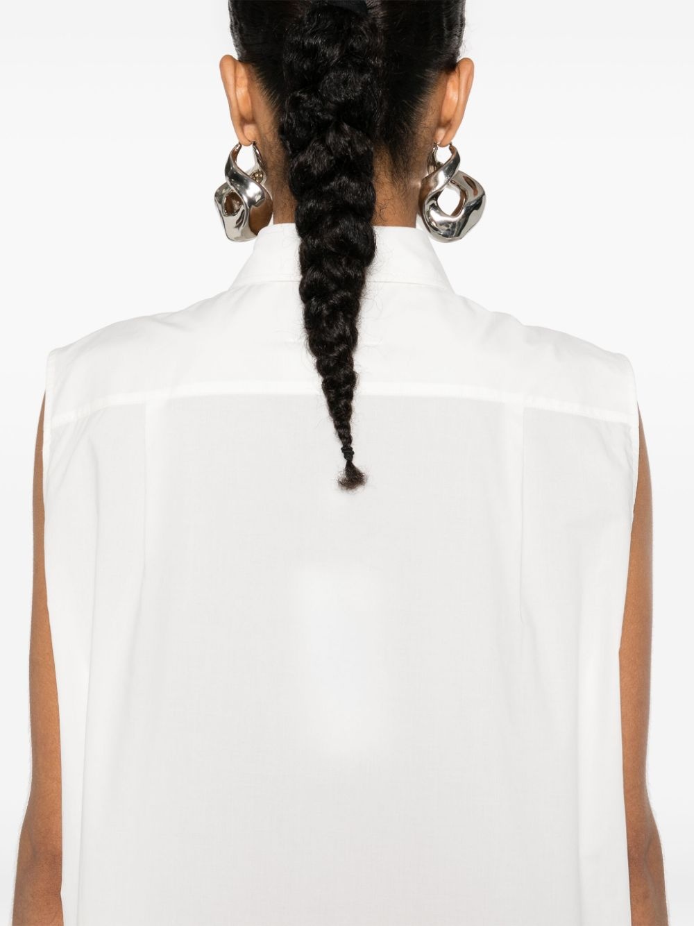 cotton poplin midi dress - 5