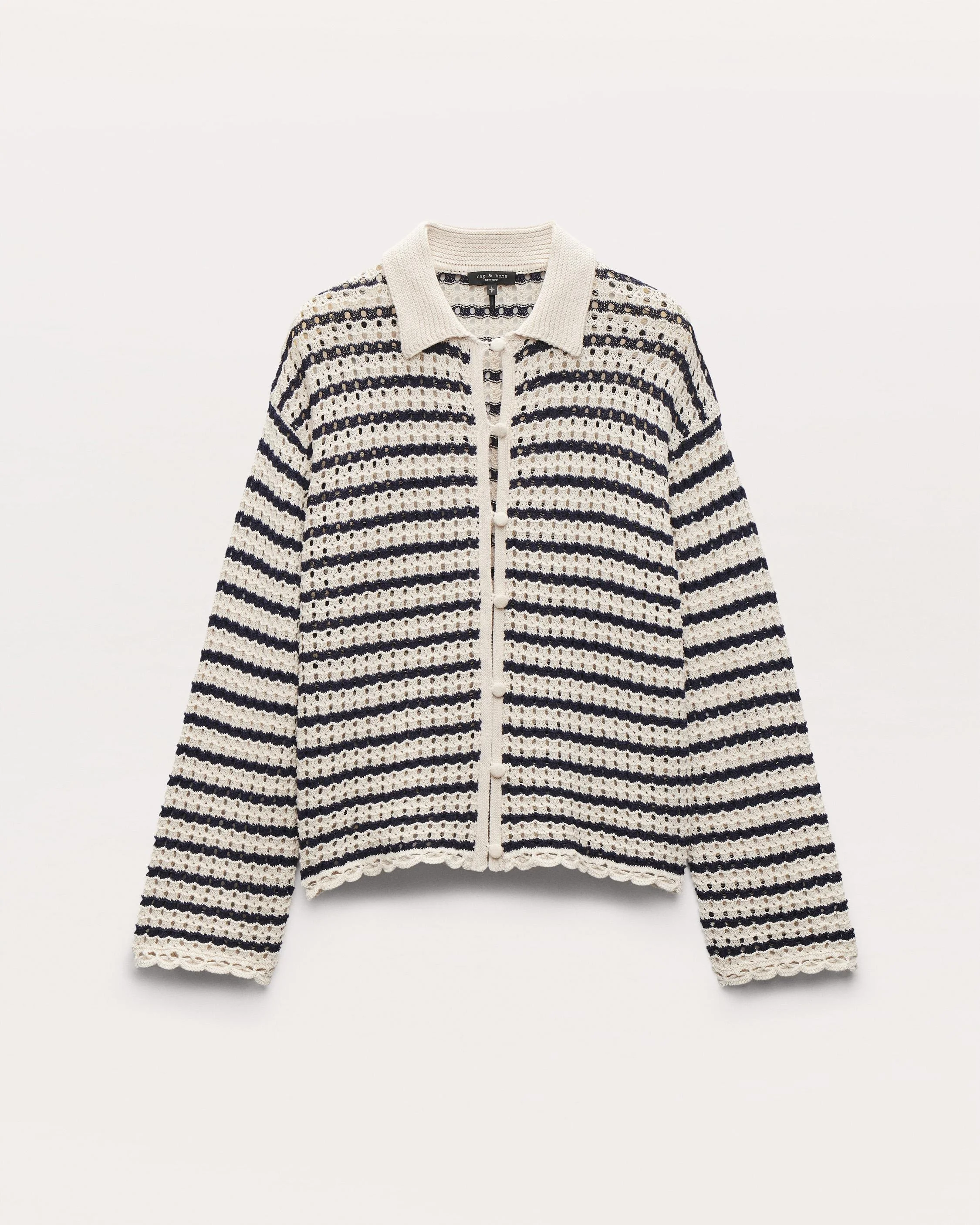 Khloe Striped Open-Knit Cardigan - 1