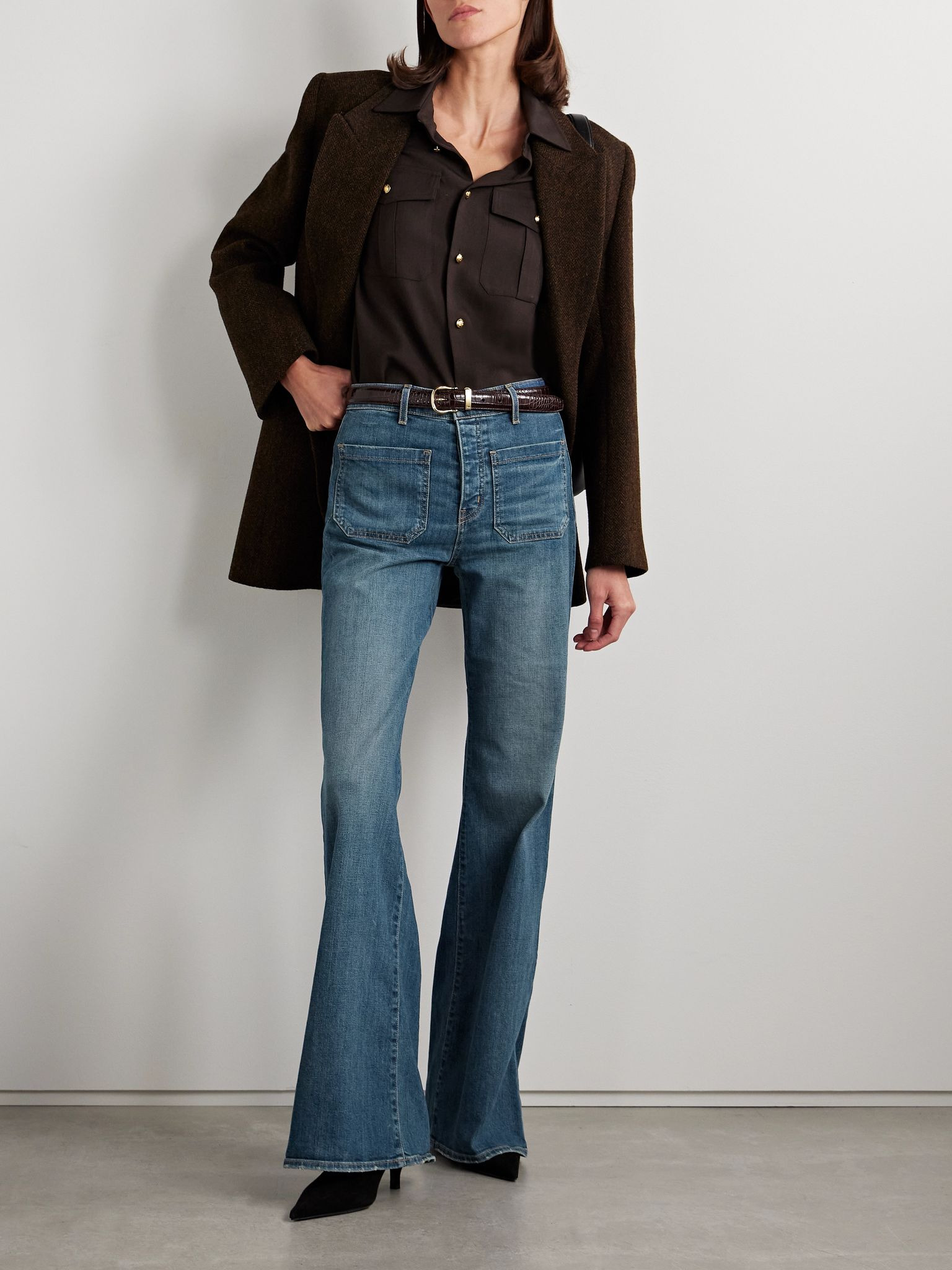 Florence distressed high-rise flared jeans Mid denim - 2