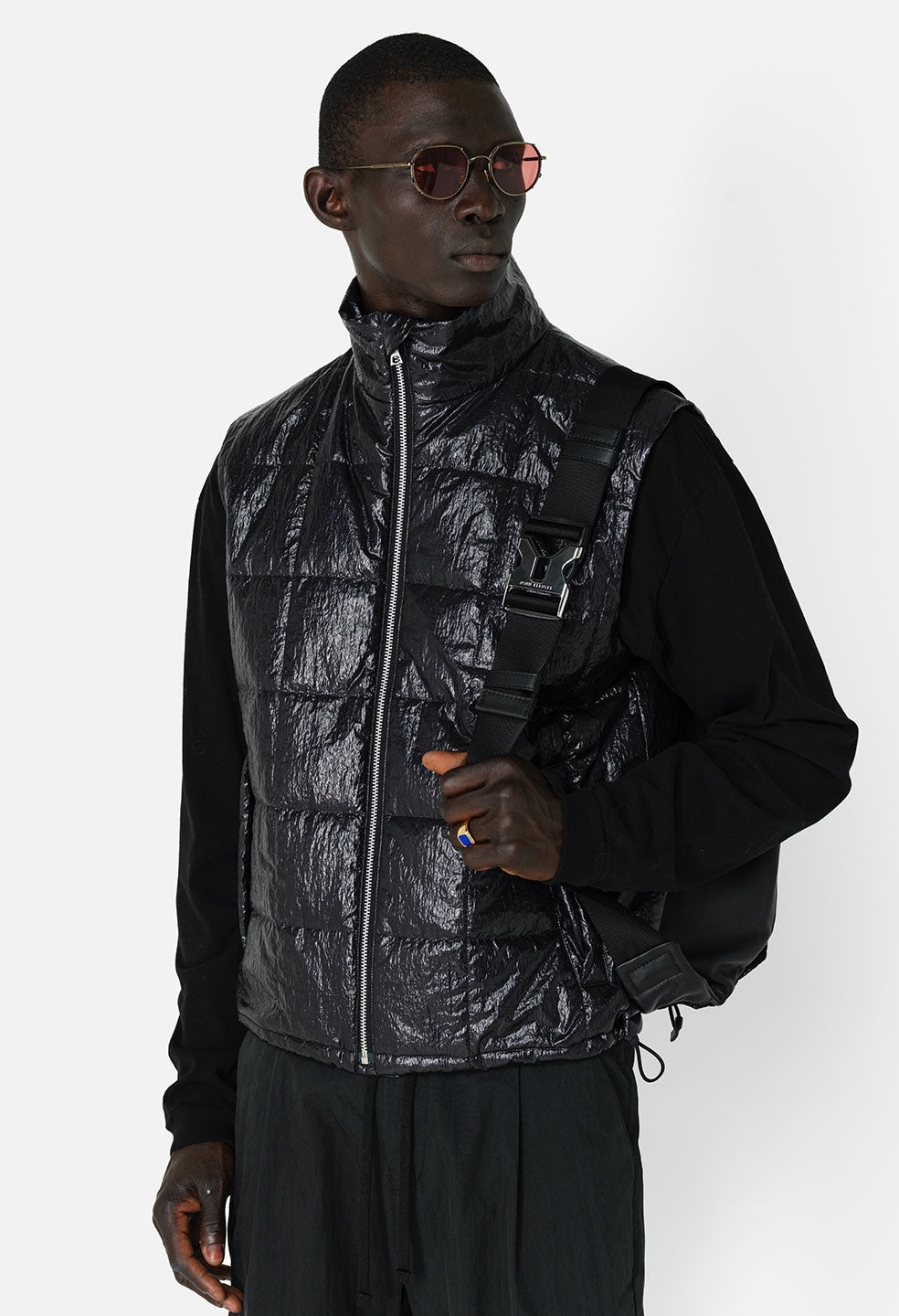 COATED NYLON PUFFER VEST - 2