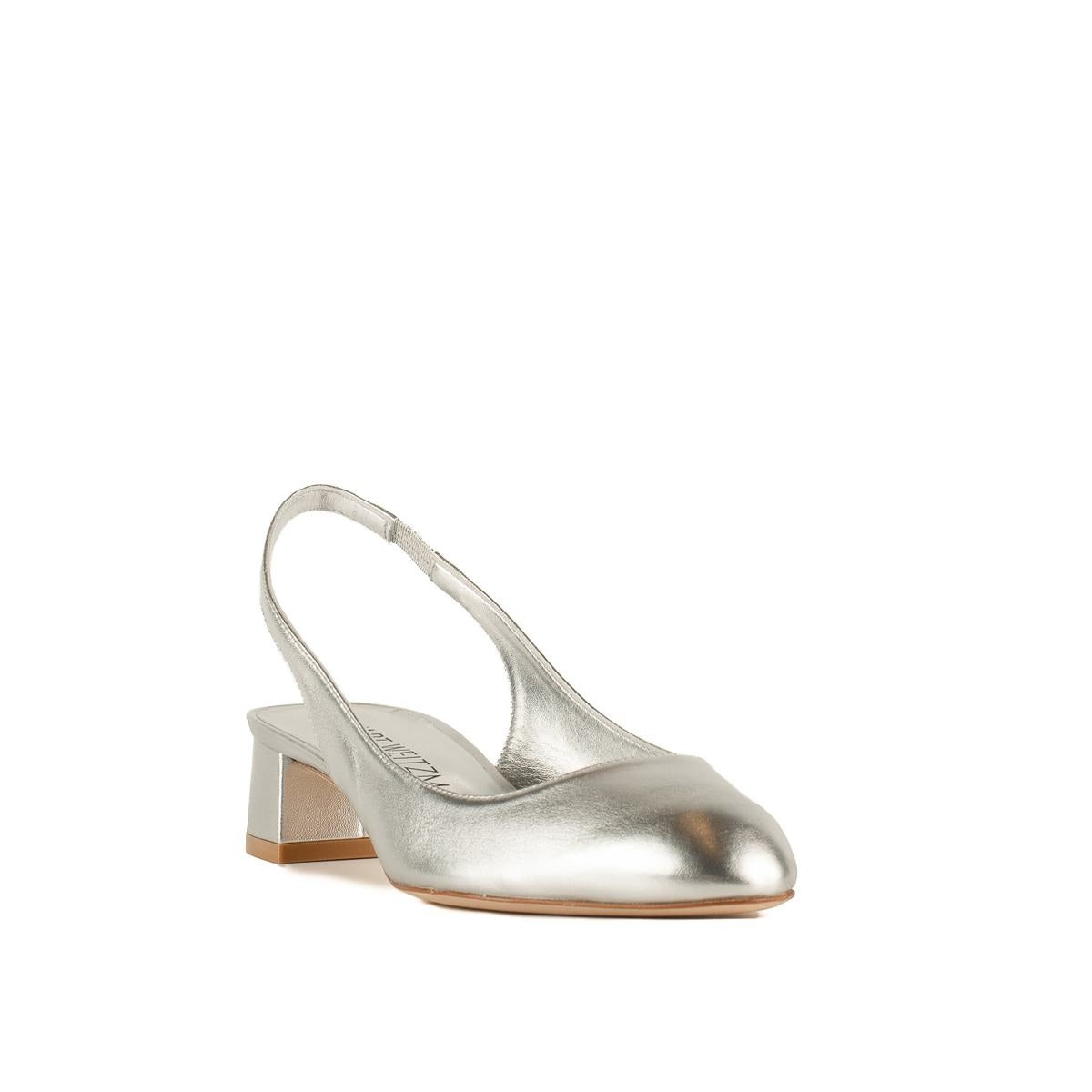 STUART WEITZMAN VIVIENNE 35 SLINGBACK SILVER - 3