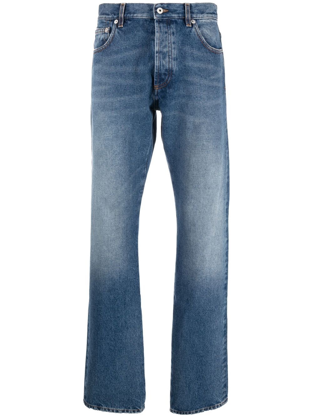 stonewashed straight-leg jeans - 1