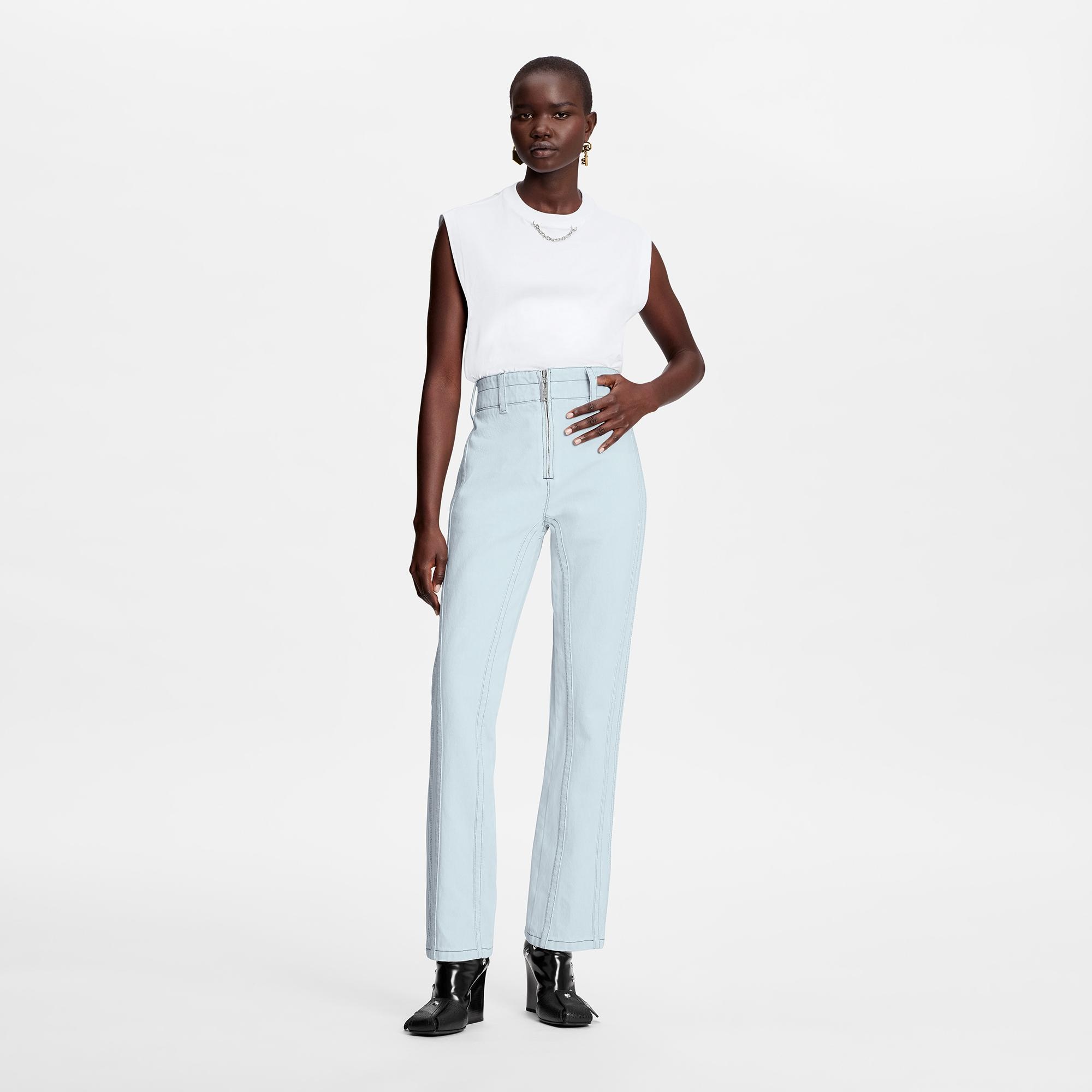 Structured Washed Denim Jeans - 2