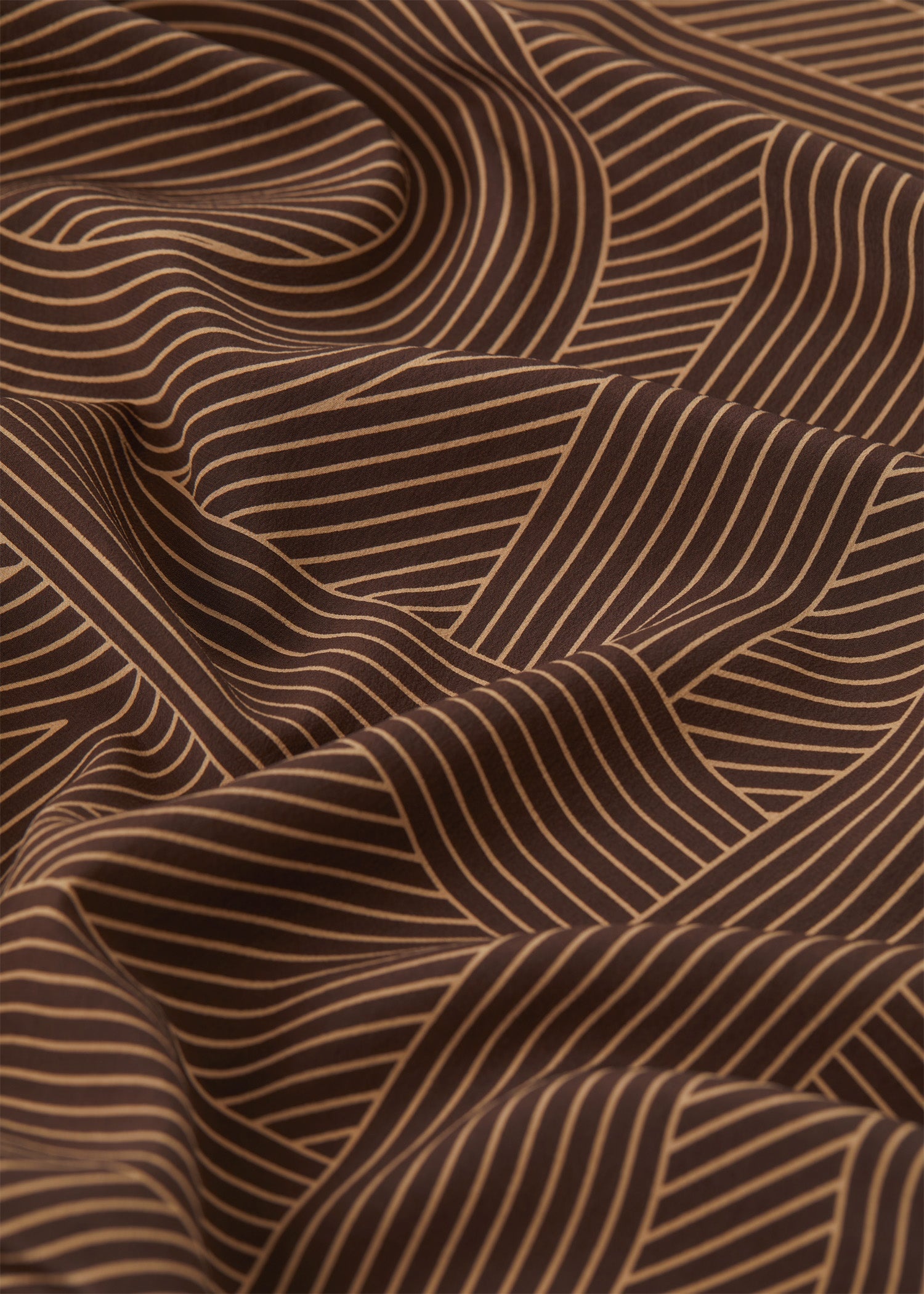 Striped monogram silk scarf dark brown - 5