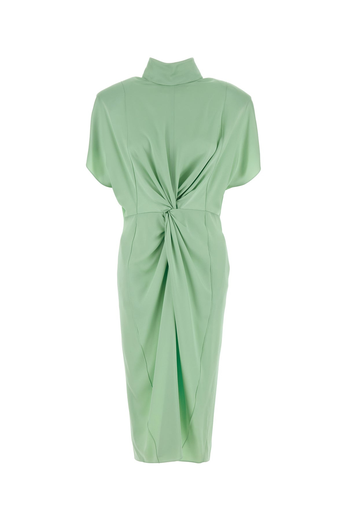 Mint green satin dress - 1