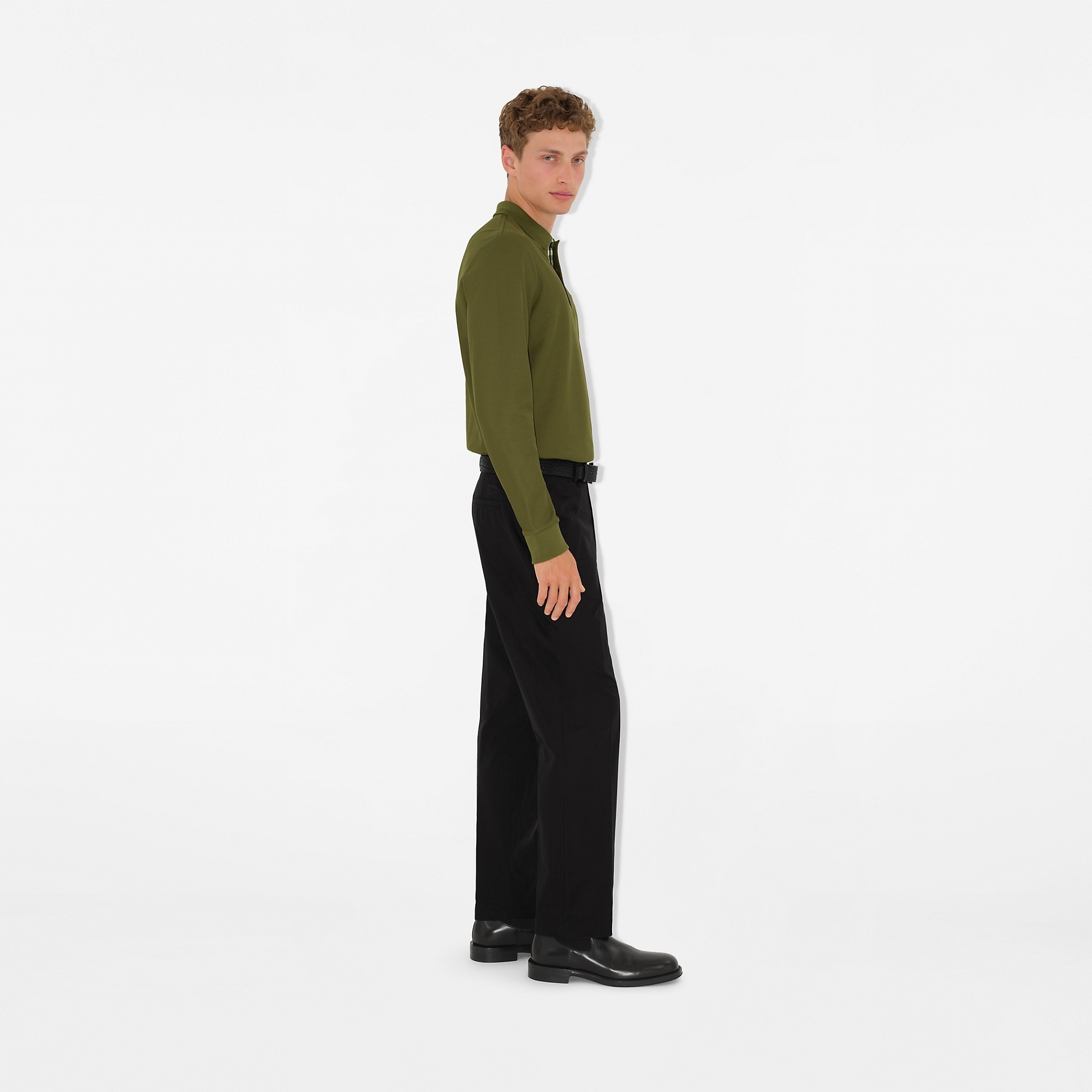 Long-sleeve Cotton Polo Shirt - 3
