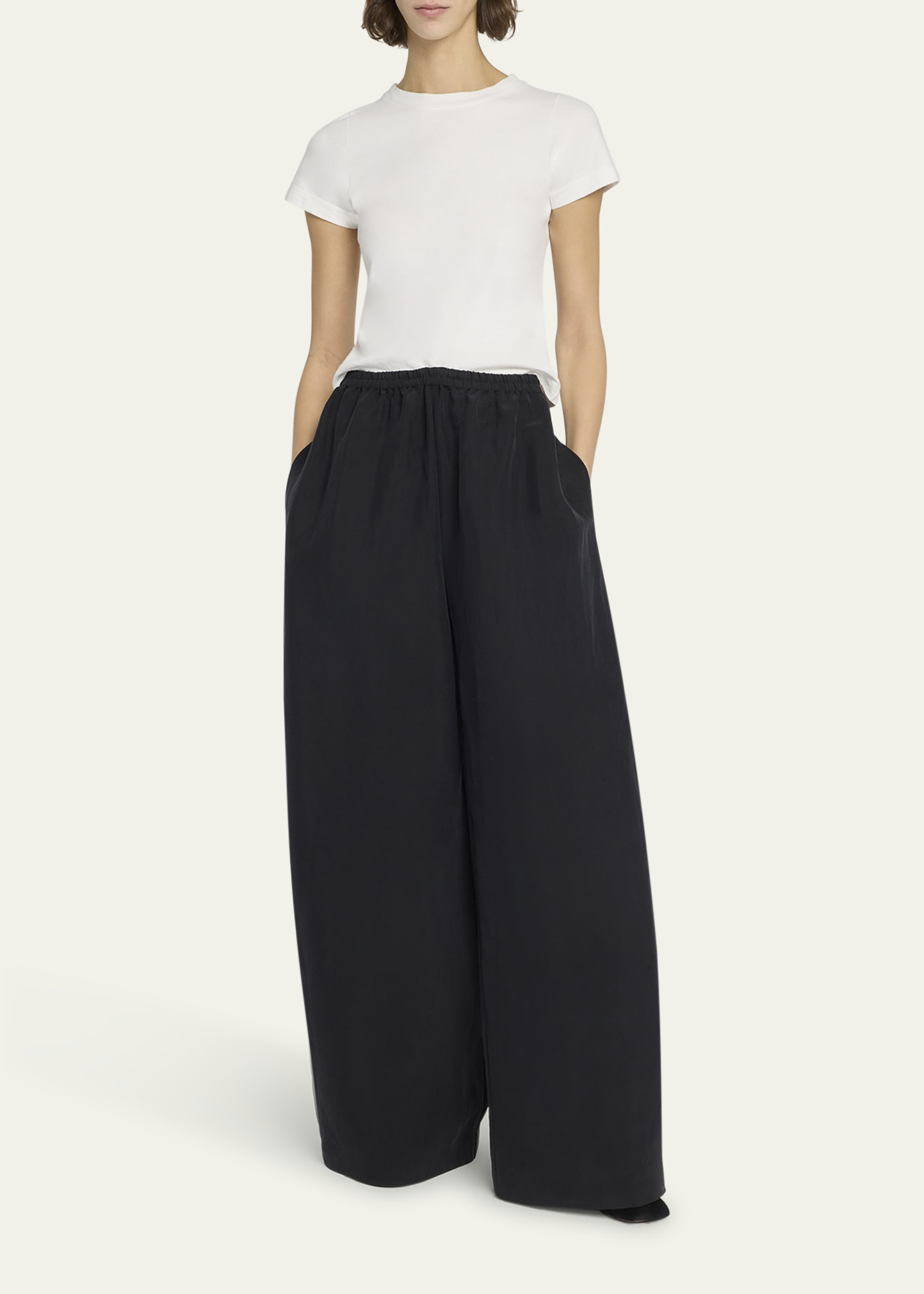 Bellana Silk Wide-Leg Pull-On Pants - 2