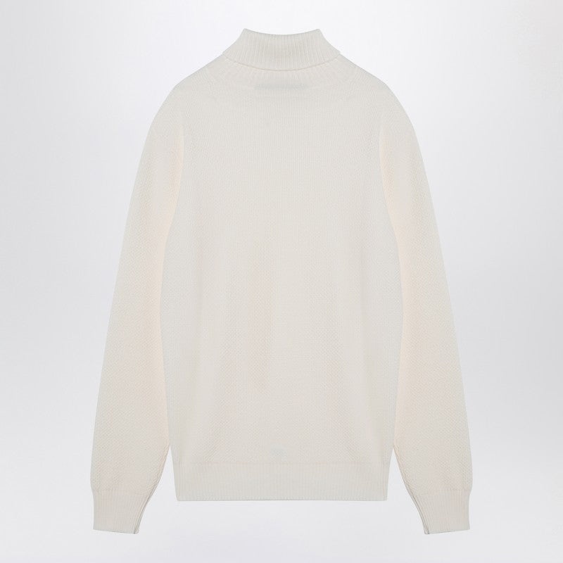 Tagliatore - Tagliatore White virgin wool turtleneck - 2