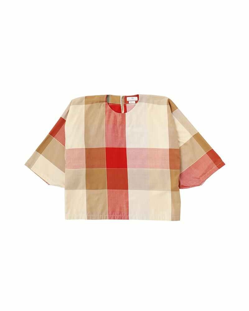 KIMONO BLOUSE CHECK RED - 1