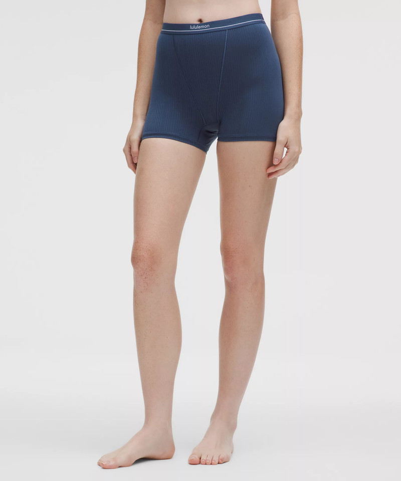 Stretch Cotton Ribbed Logo Super-High-Rise Shortie Underwear 1