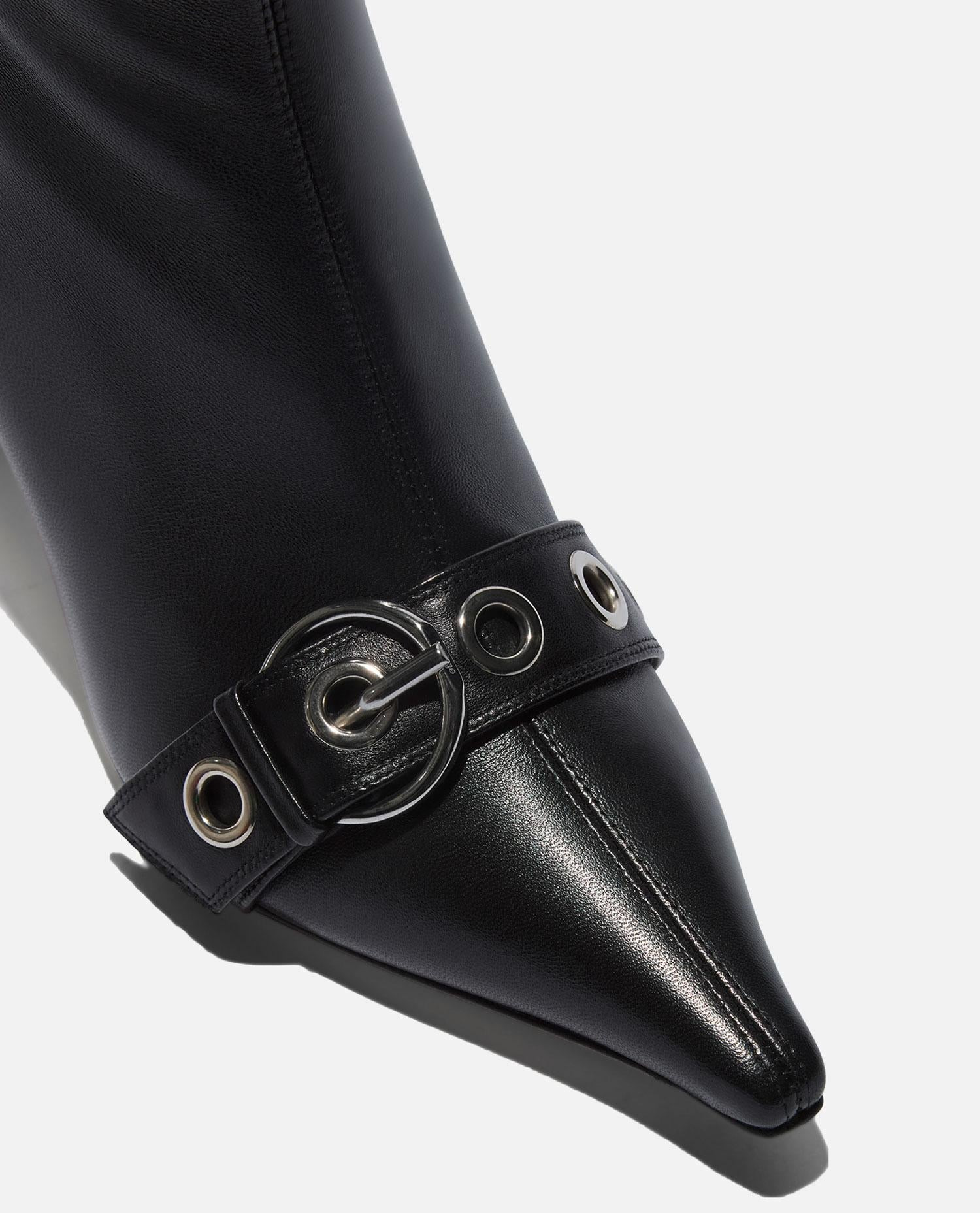 HALIMA NAPPA LEATHER BLACK - 2