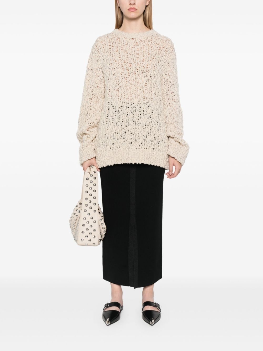 textured knitted jumper - 2