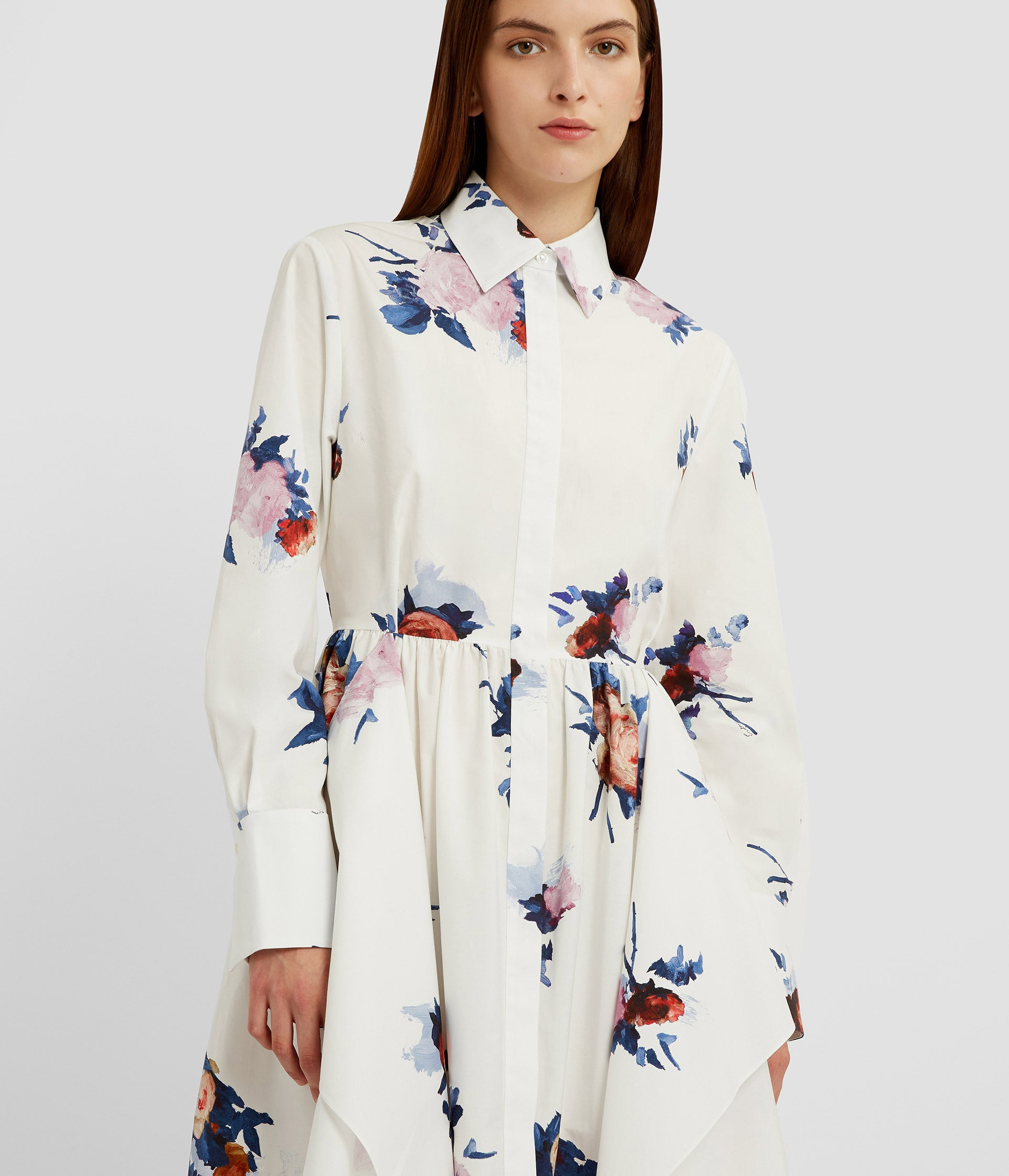 LONG SLEEVE MIDI SHIRT DRESS - 4