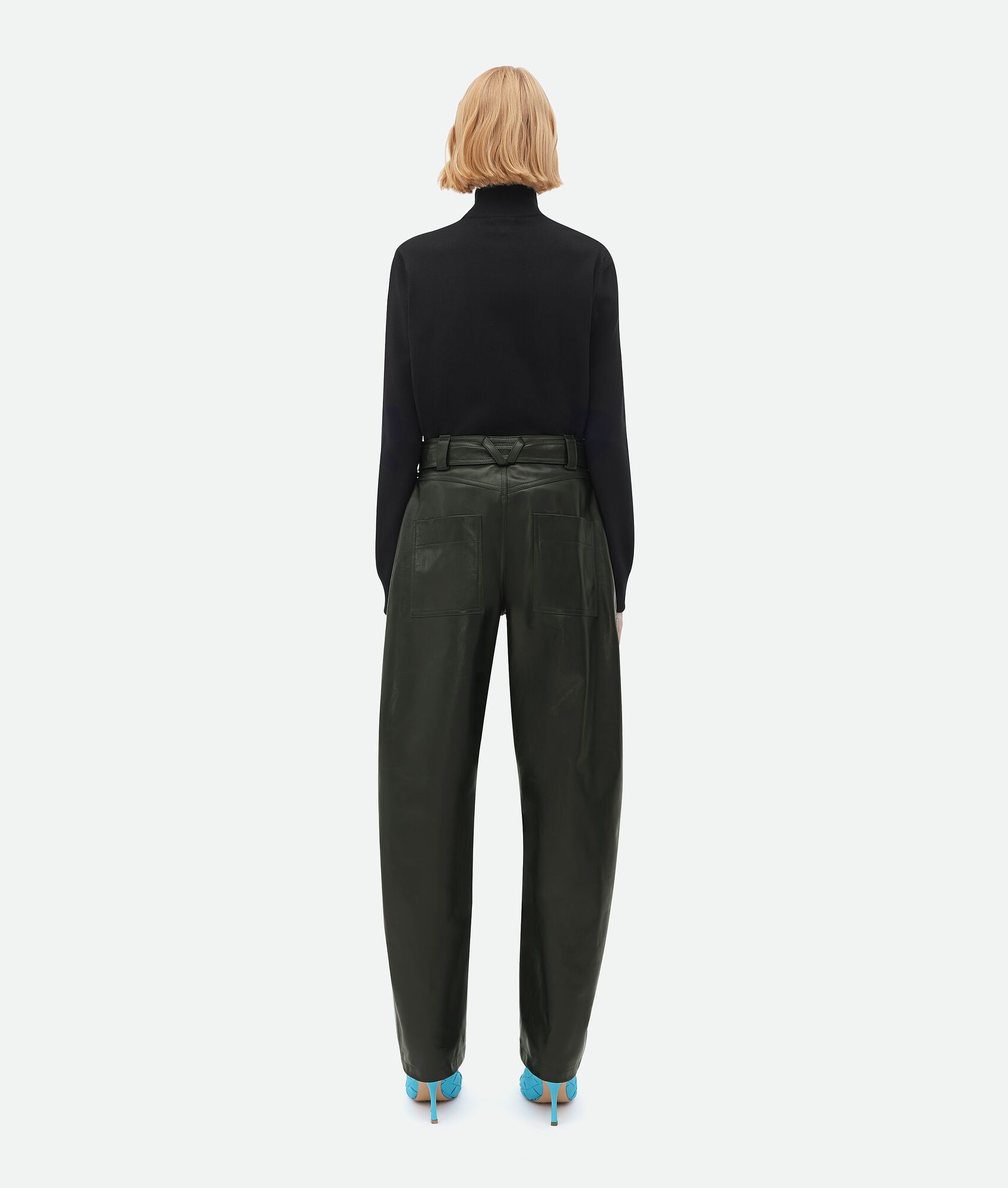 belted leather pants - 3