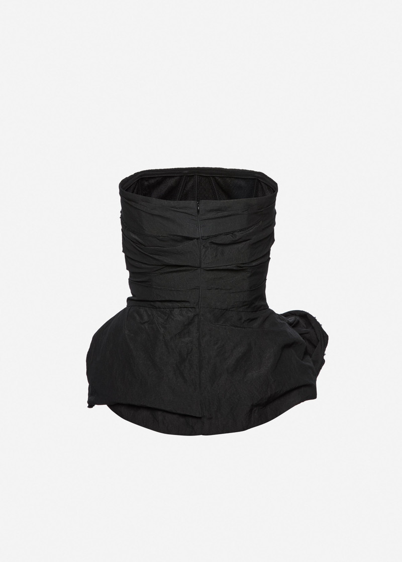 Flower peplum corset top in black 2