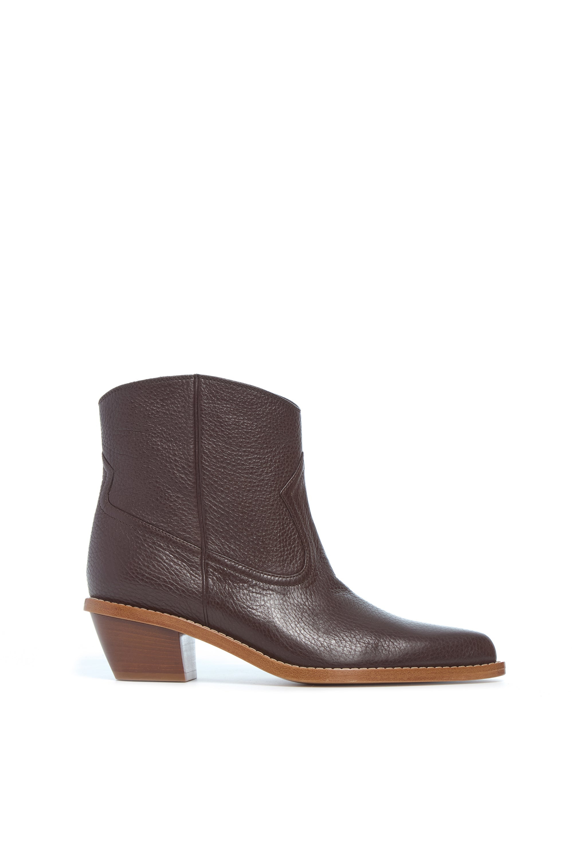Leduc Ankle Boot in Chocolate Grained Leather - 1