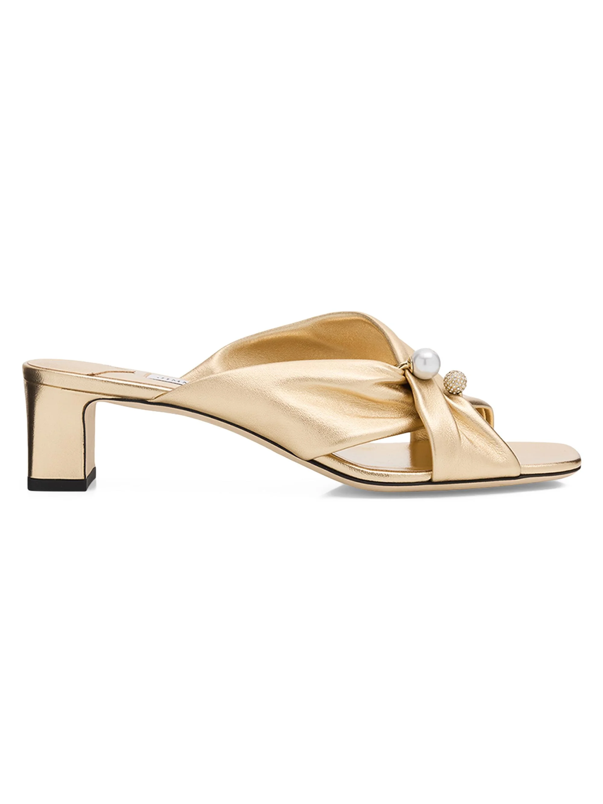 Women's Rafi 45MM Leather Sandals - Gold - 1