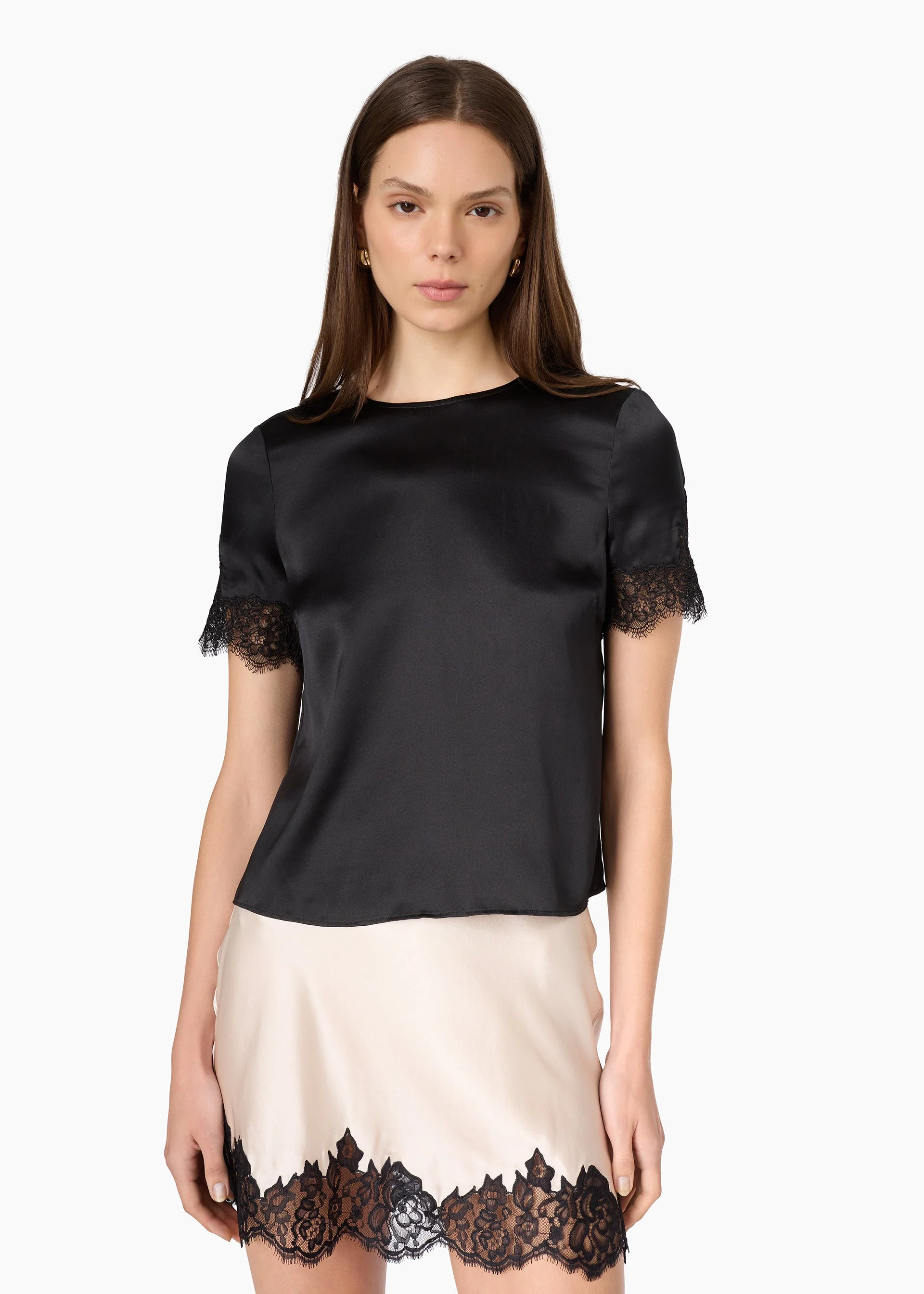 MARGUERITE SILK TOP BLACK - 1