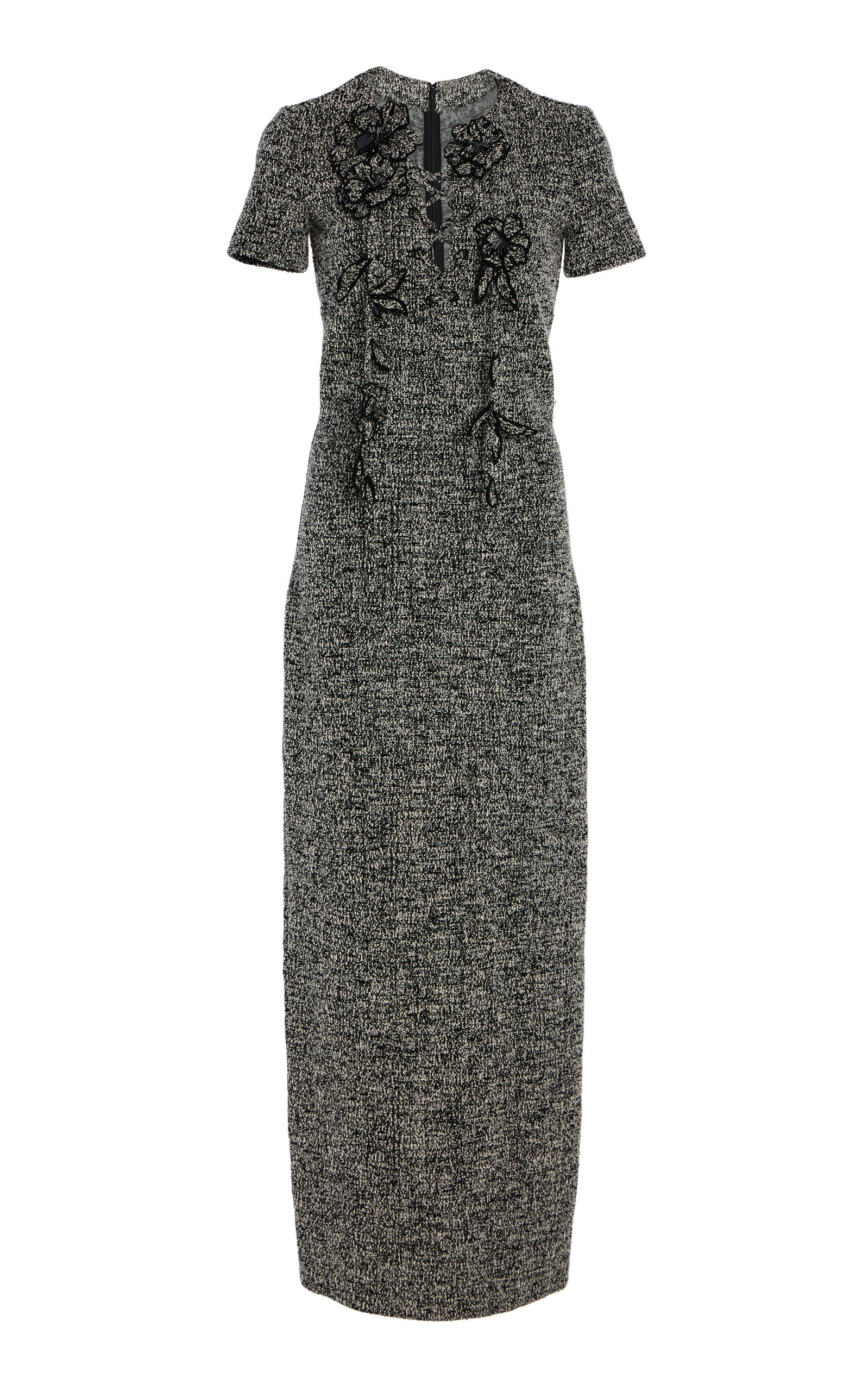 Bouclé Tweed Maxi Dress black/white - 1