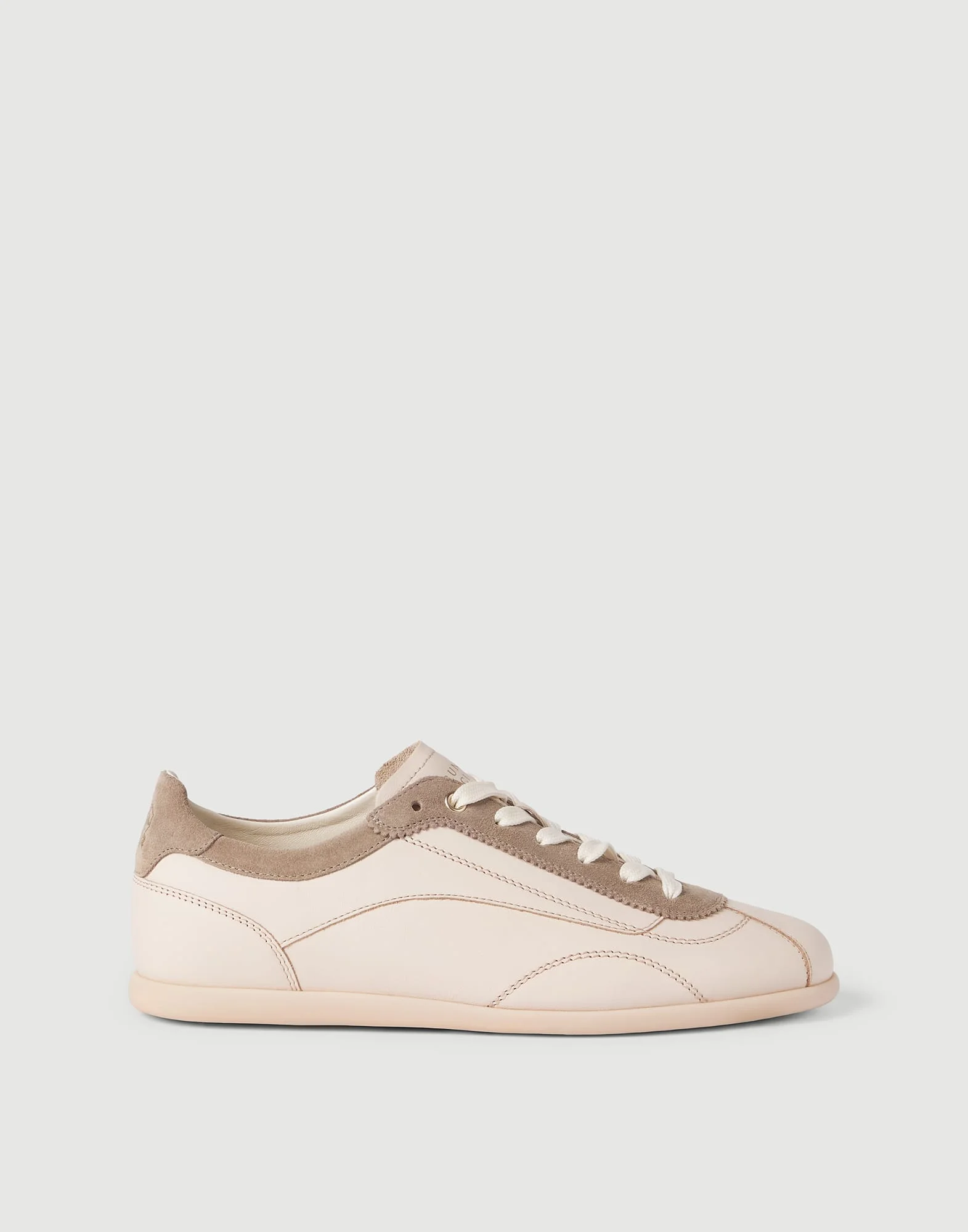 Calfskin and suede sneakers with slim outsole - 1