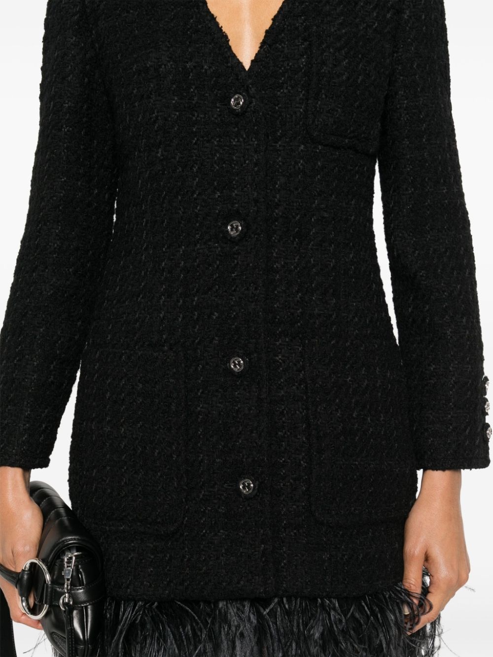 mÃ©lange-effect tweed jacket - 5