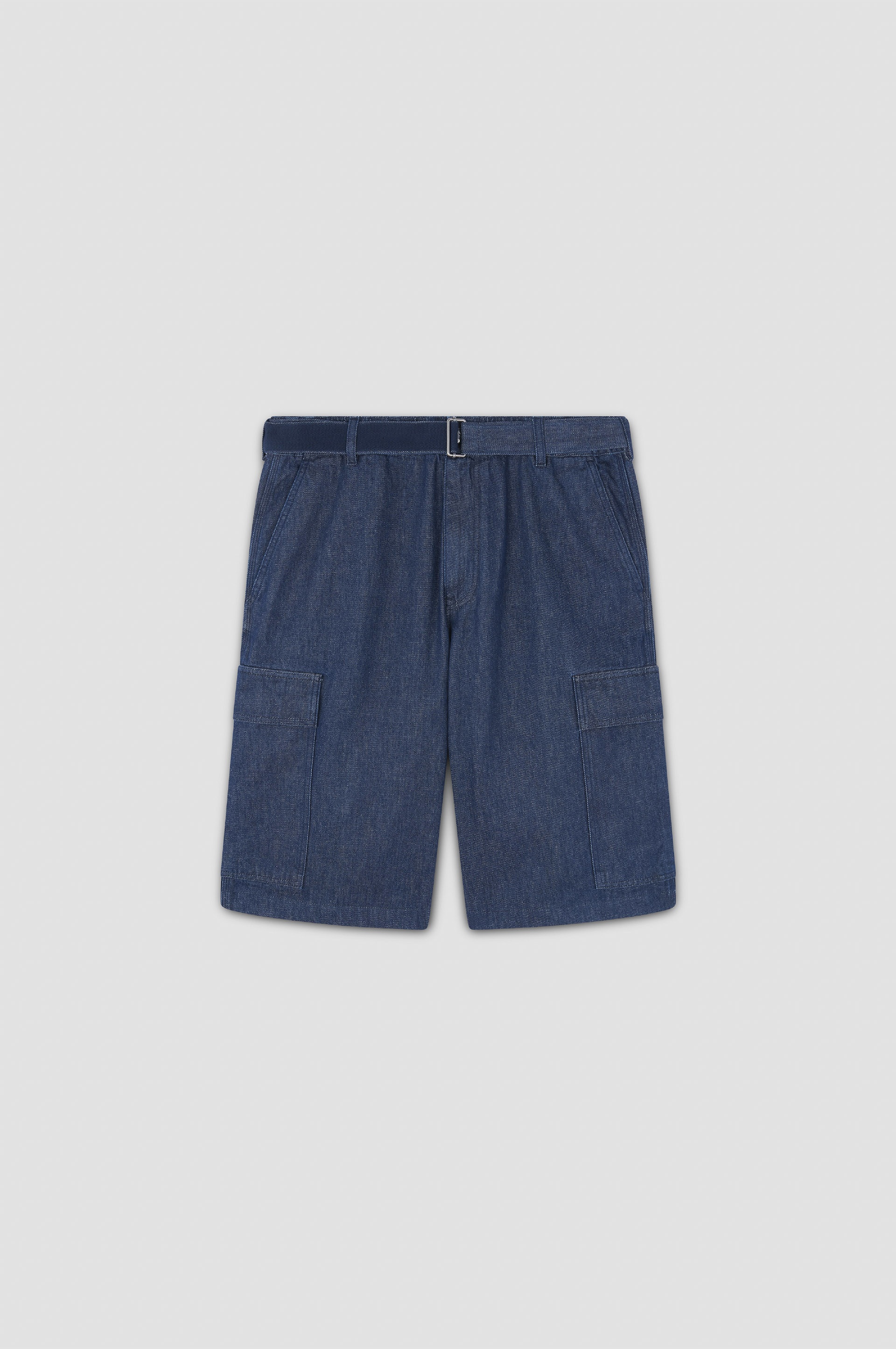 RAW DENIM CARGO BERMUDA SHORTS - 1