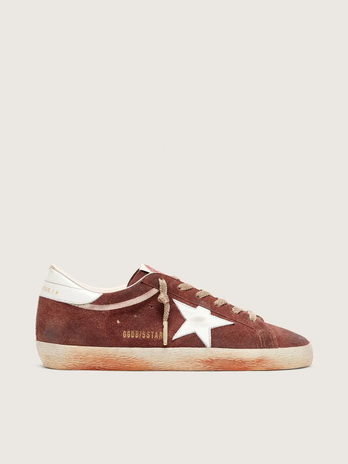 Women’s Super-Star in rust suede with metallic platinum leather star - 1