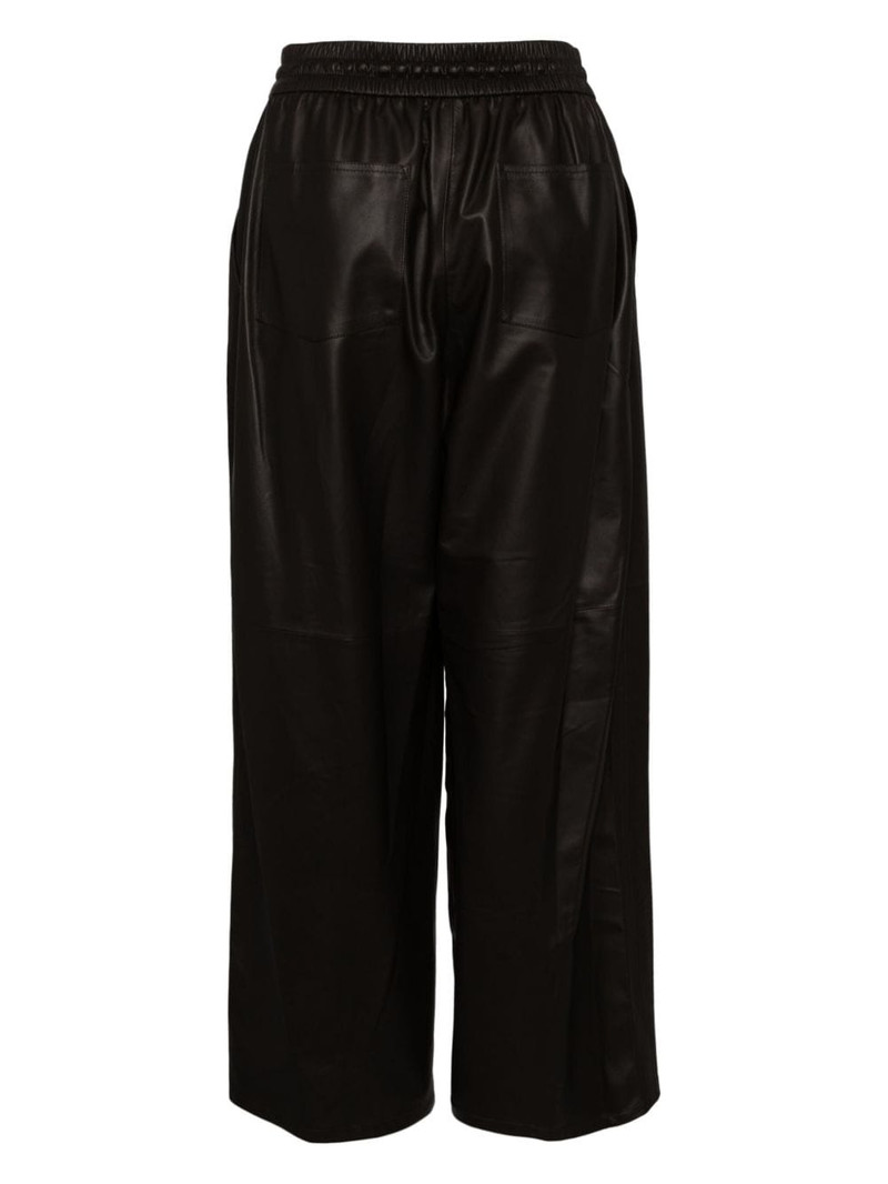 Yves Salomon leather wide-leg trouser outlook